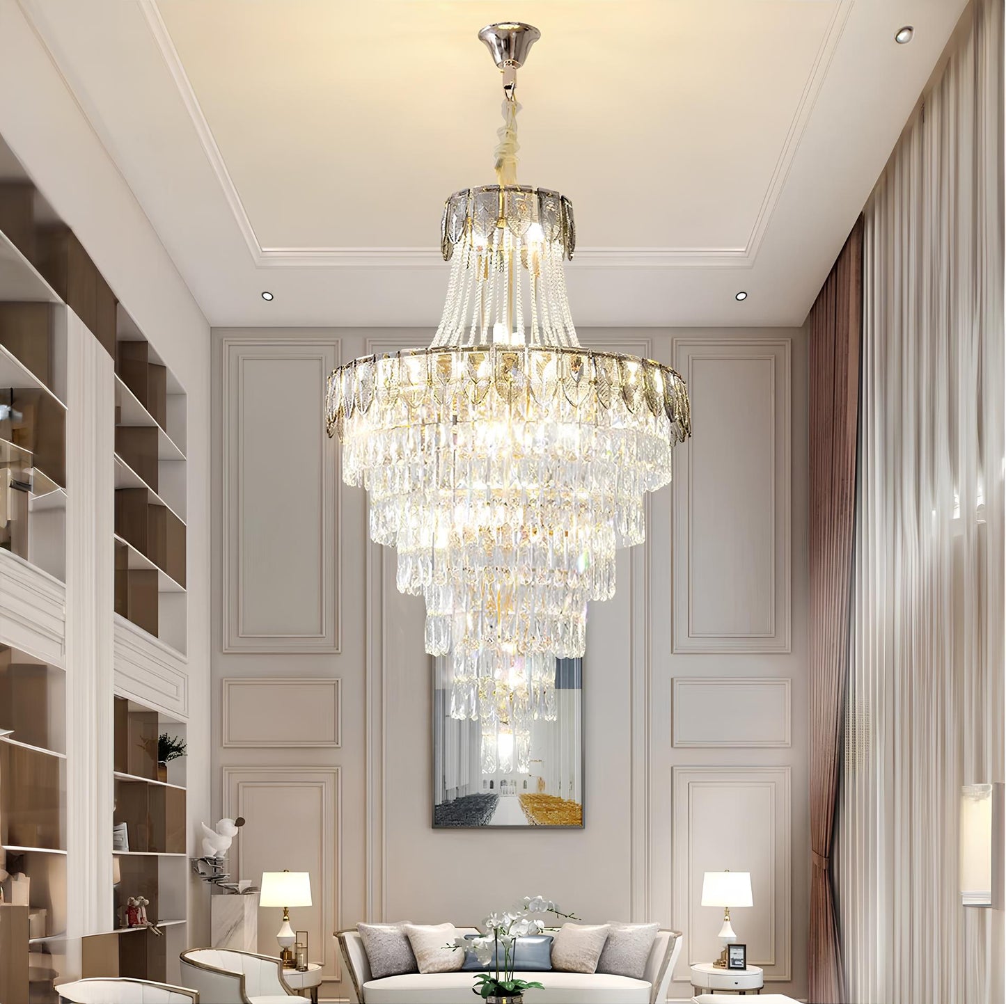Villa Lobby Staircase Crystal Chandelier - Homevalley.co.uk