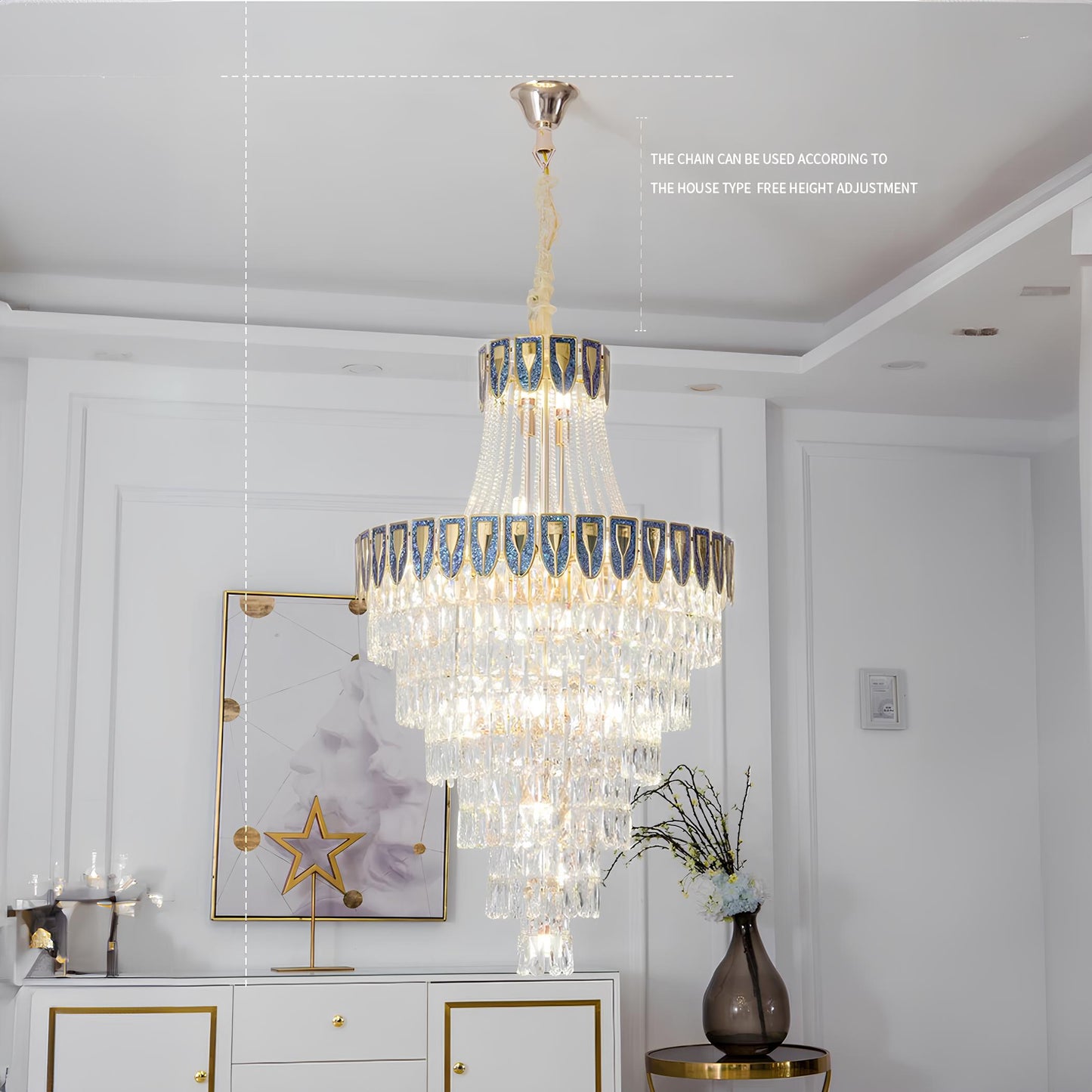 Villa Lobby Staircase Crystal Chandelier - Homevalley.co.uk