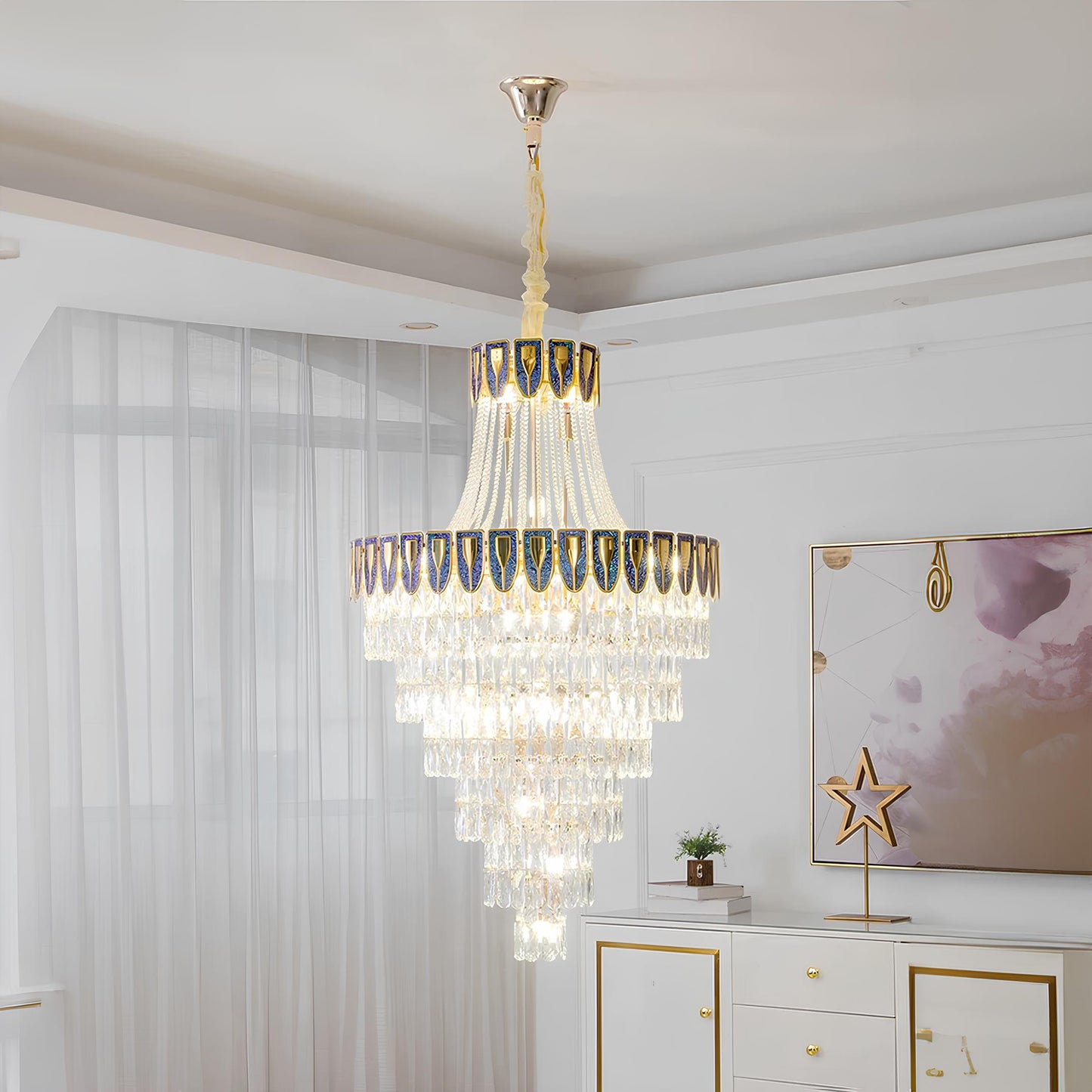 Villa Lobby Staircase Crystal Chandelier - Homevalley.co.uk