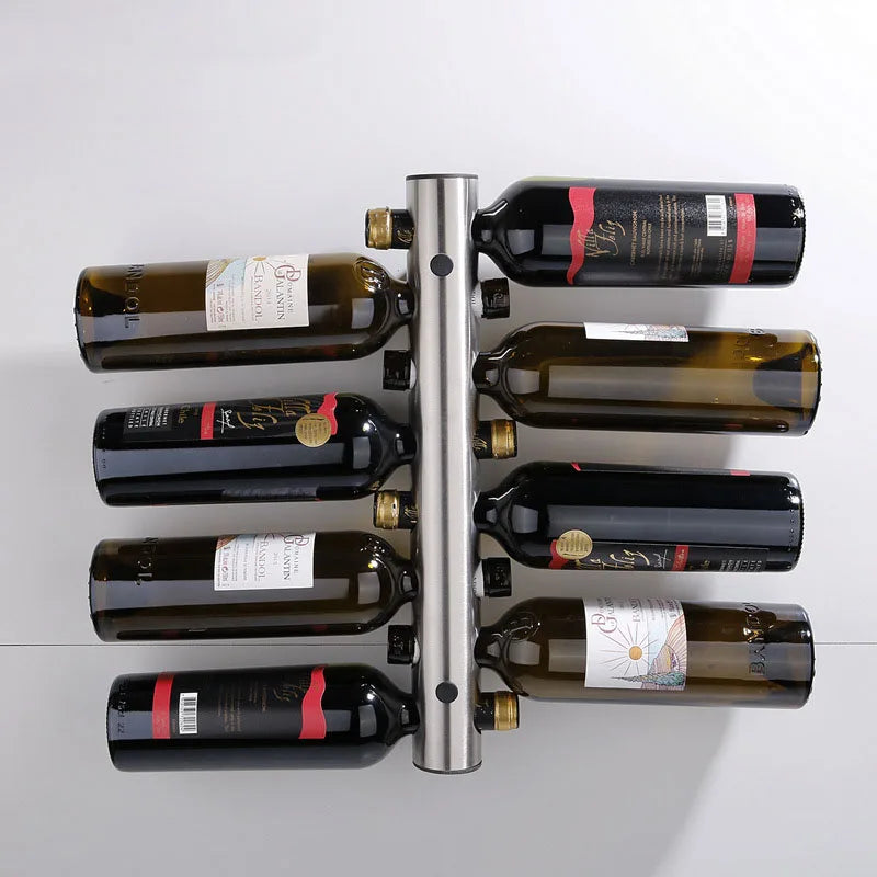 Wall Mounted Stainless Steel Wine Bottle Holder - Homevalley.co.uk