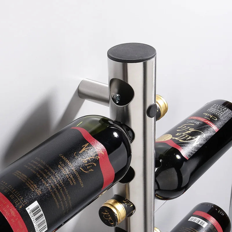 Wall Mounted Stainless Steel Wine Bottle Holder - Homevalley.co.uk