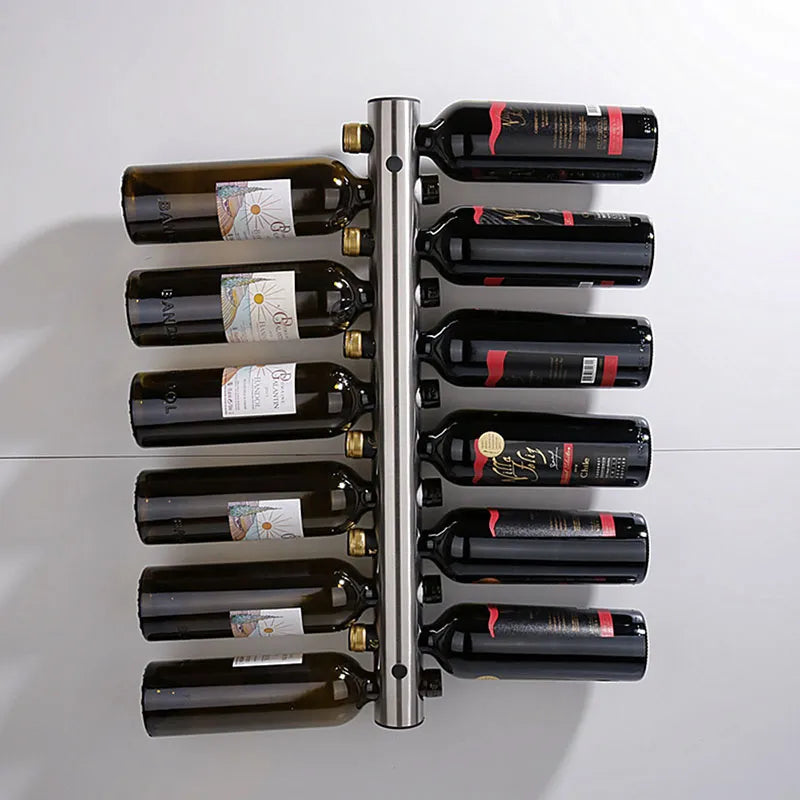 Wall Mounted Stainless Steel Wine Bottle Holder - Homevalley.co.uk