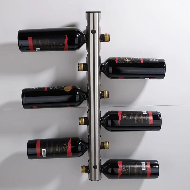 Wall Mounted Stainless Steel Wine Bottle Holder - Homevalley.co.uk