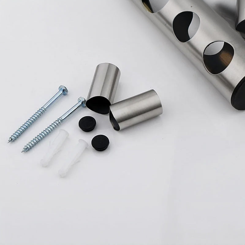 Wall Mounted Stainless Steel Wine Bottle Holder - Homevalley.co.uk