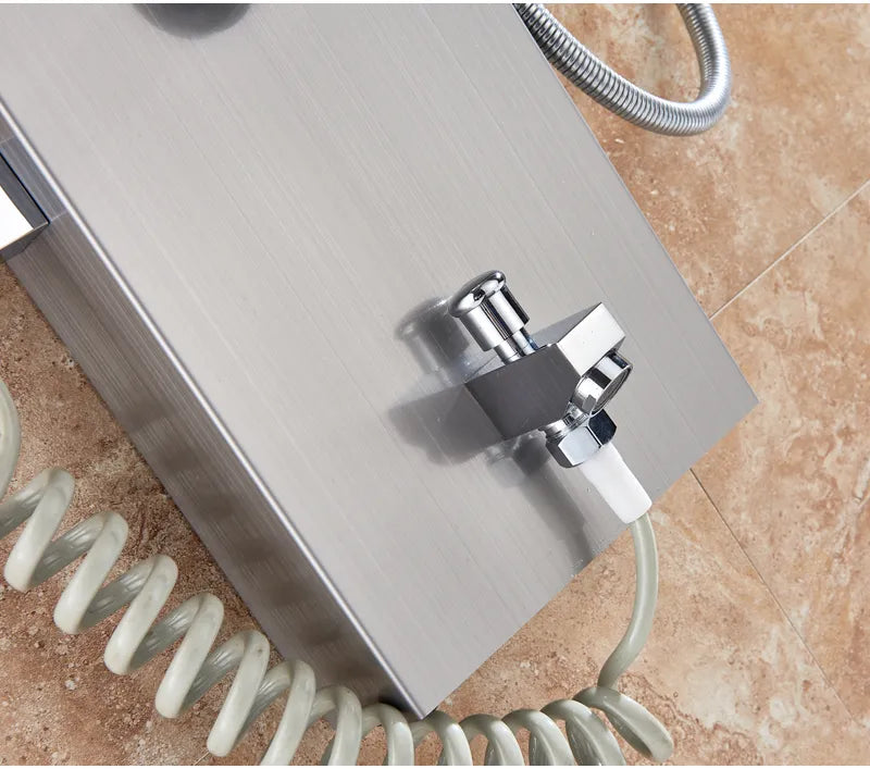 Wall Mounted Waterfall Panel Shower with LED Lights - Homevalley.co.uk
