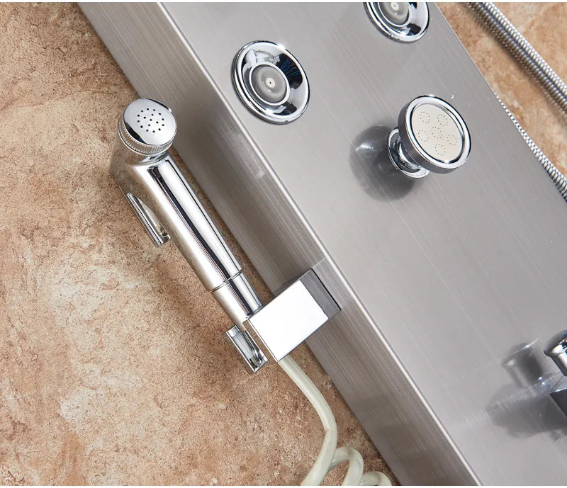 Wall Mounted Waterfall Panel Shower with LED Lights - Homevalley.co.uk