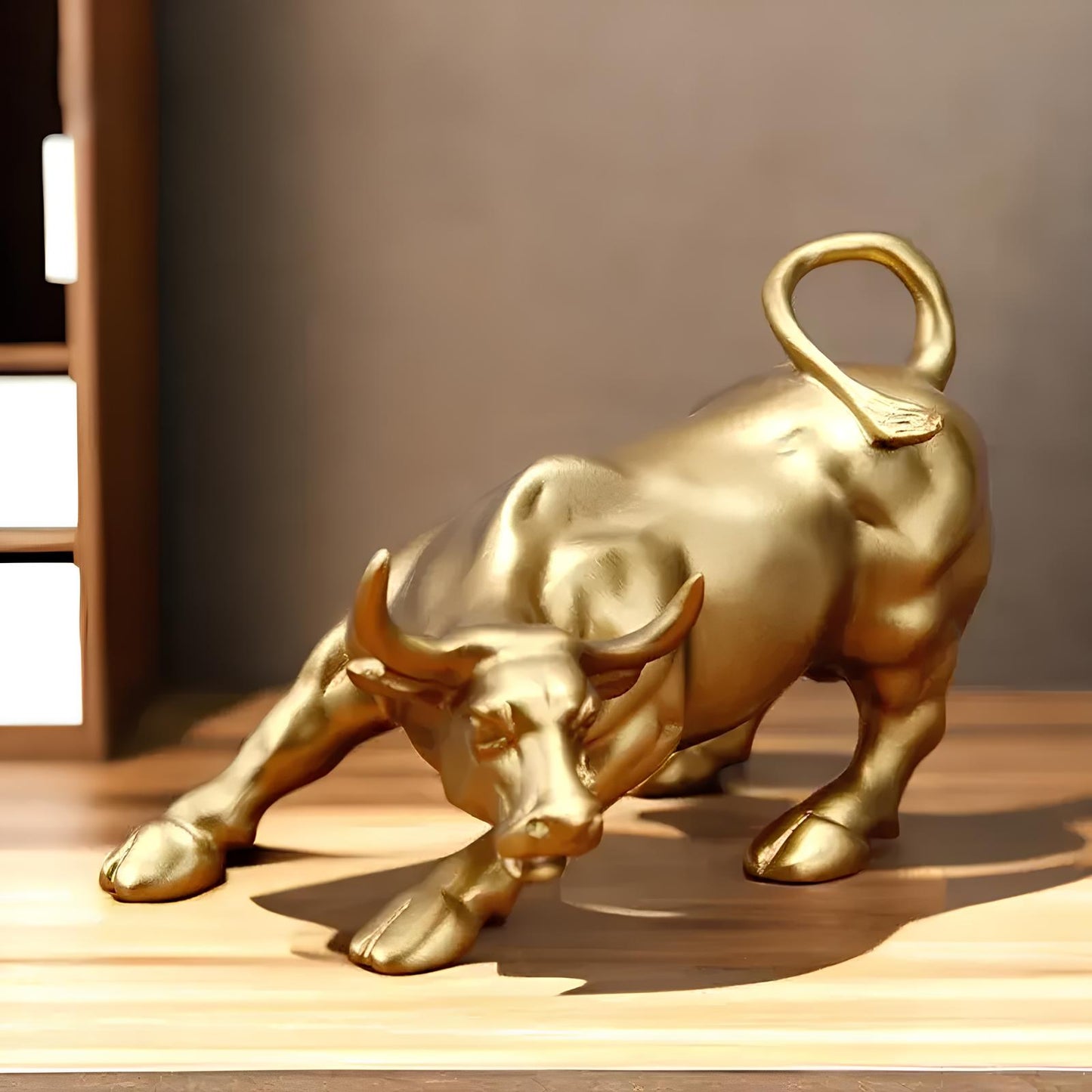 Wall Street Bull Market Resin Ornament Feng Shui Fortune Statue Wealth Figurine - Homevalley.co.uk