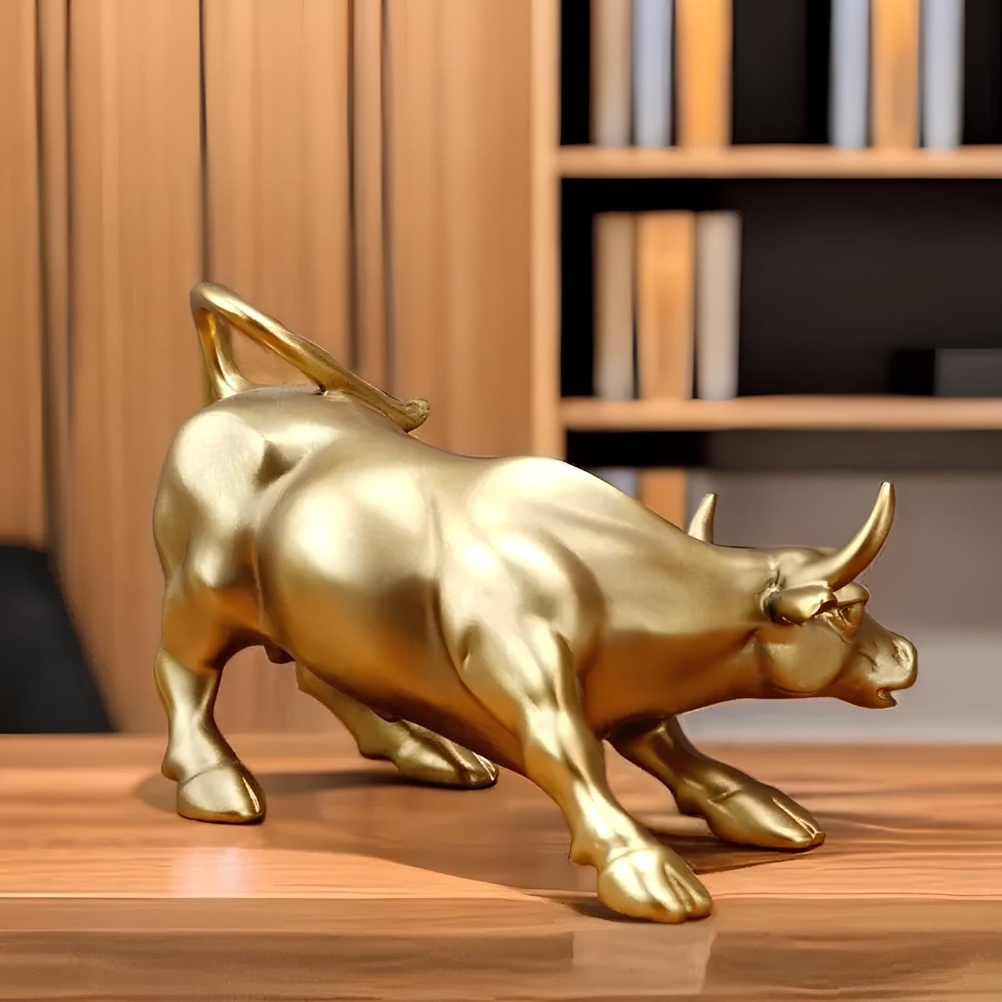 Wall Street Bull Market Resin Ornament Feng Shui Fortune Statue Wealth Figurine - Homevalley.co.uk