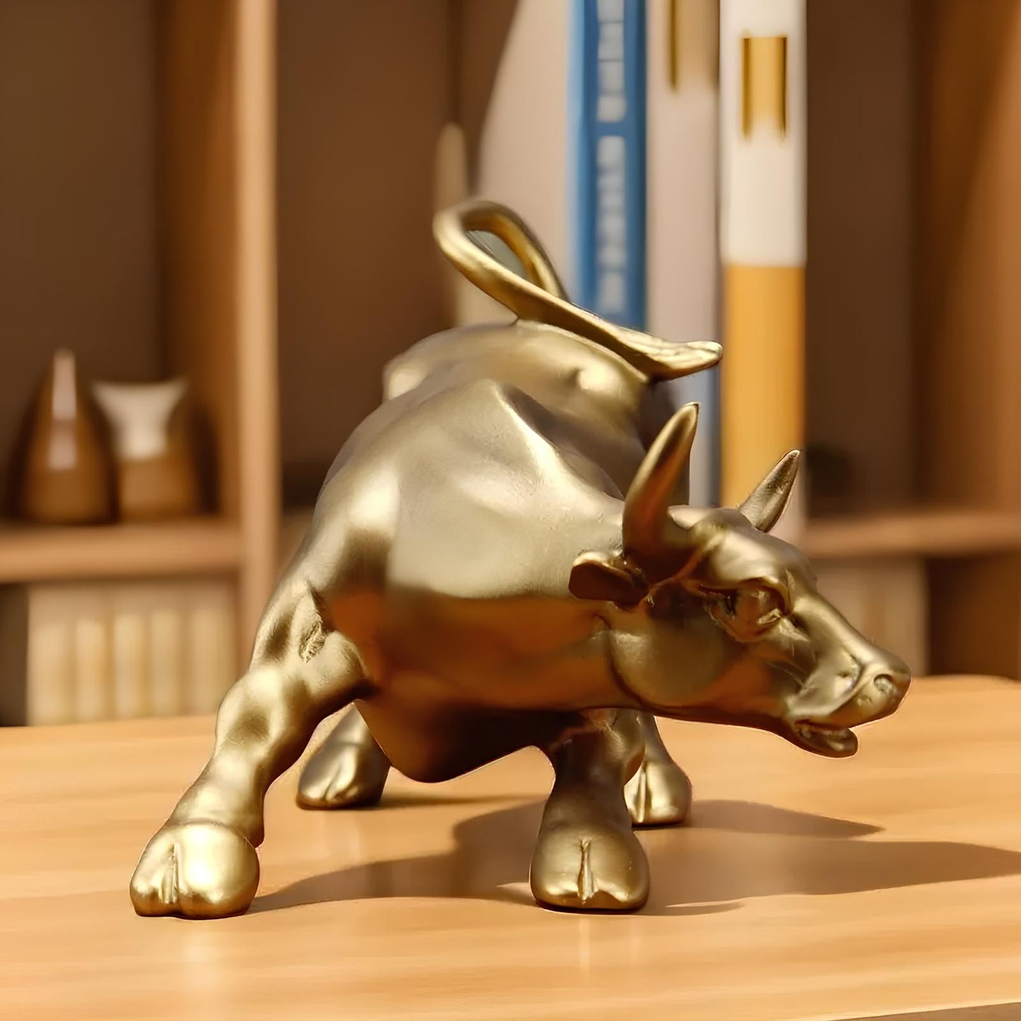 Wall Street Bull Market Resin Ornament Feng Shui Fortune Statue Wealth Figurine - Homevalley.co.uk