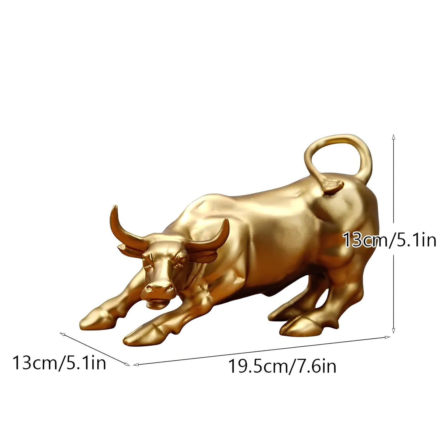 Wall Street Bull Market Resin Ornament Feng Shui Fortune Statue Wealth Figurine - Homevalley.co.uk