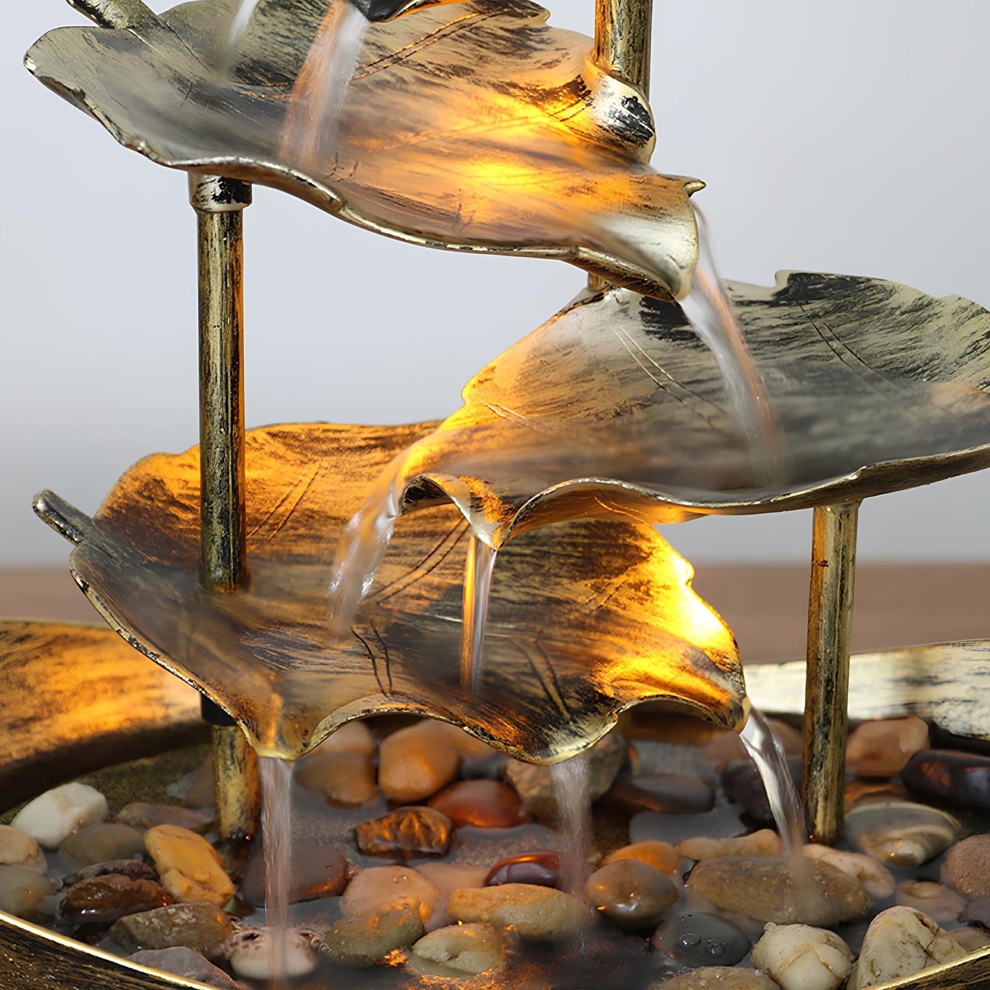 Water Over Sailing Lotus Leaf Tabletop Fountain Waterfall - Homevalley.co.uk