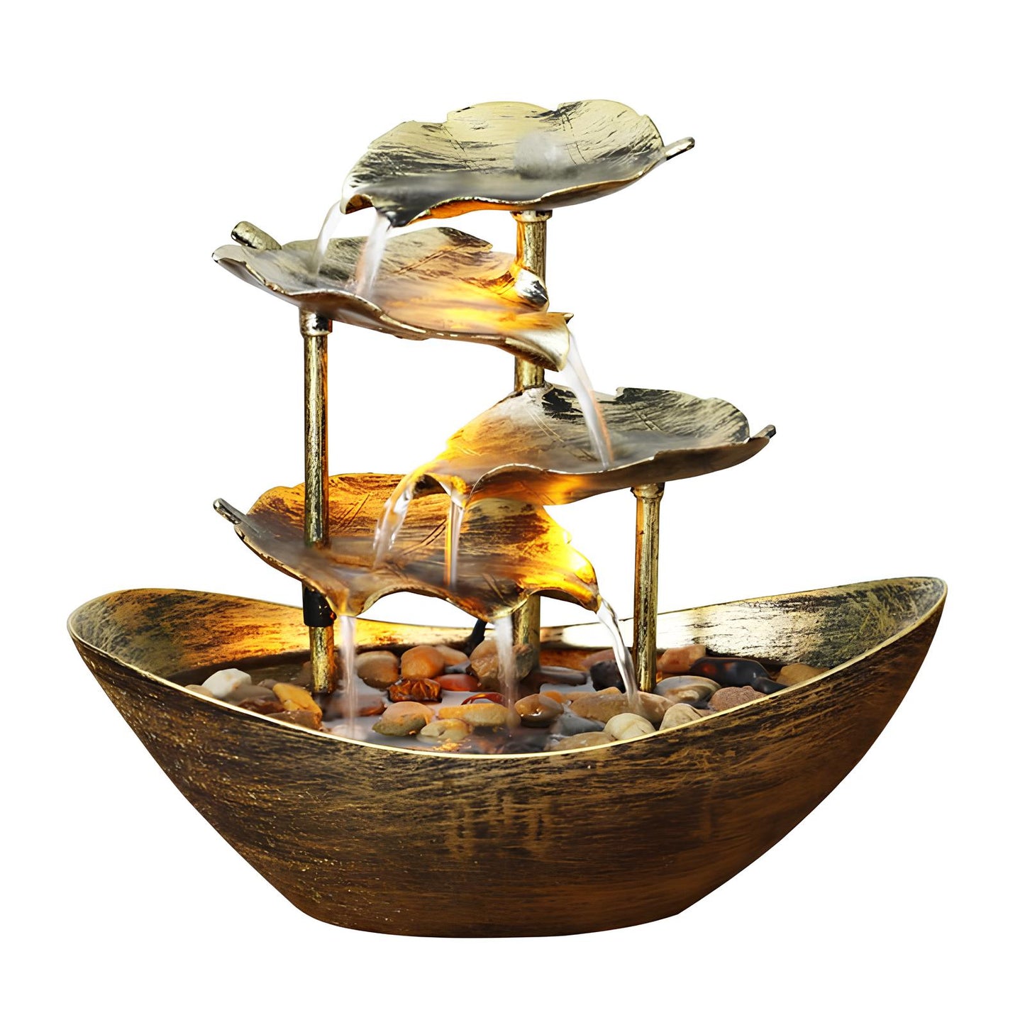 Water Over Sailing Lotus Leaf Tabletop Fountain Waterfall - Homevalley.co.uk