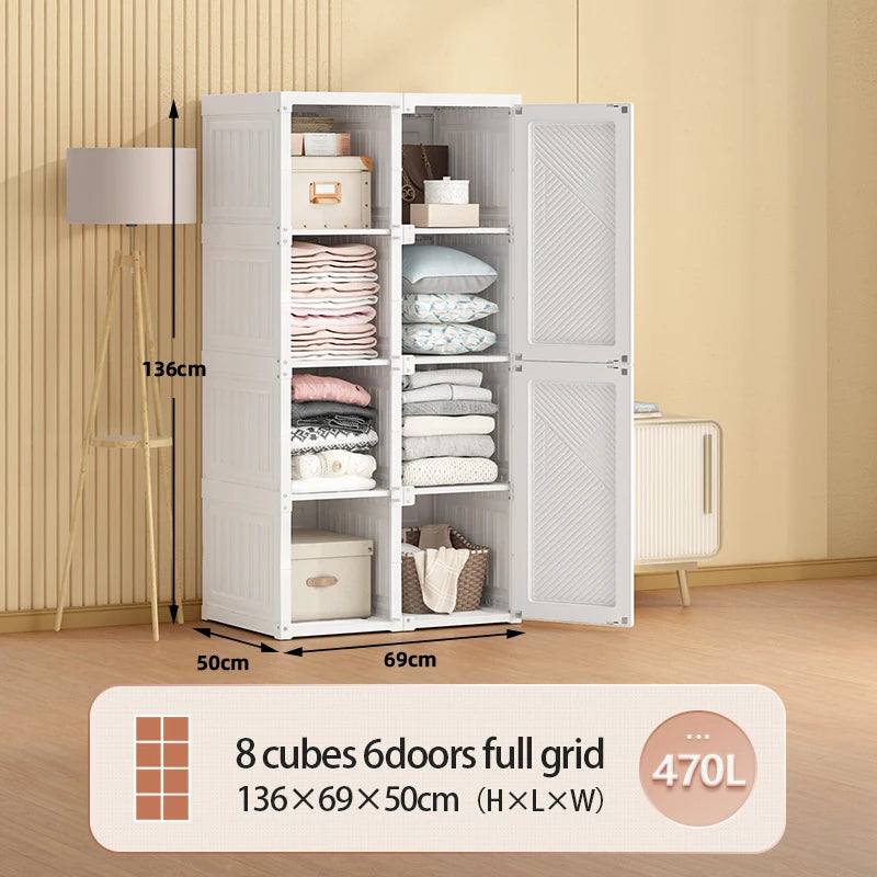 White Portable Wardrobe Closet Storage Organizer - Homevalley.co.uk