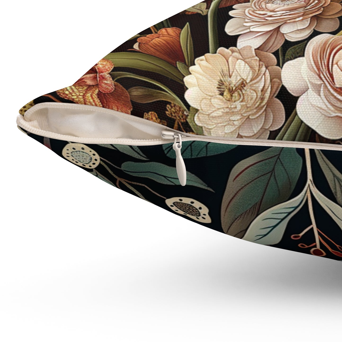 William Morris Style Square Pillow with Parrot Design, Bird Lovers, insert included - Homevalley.co.uk