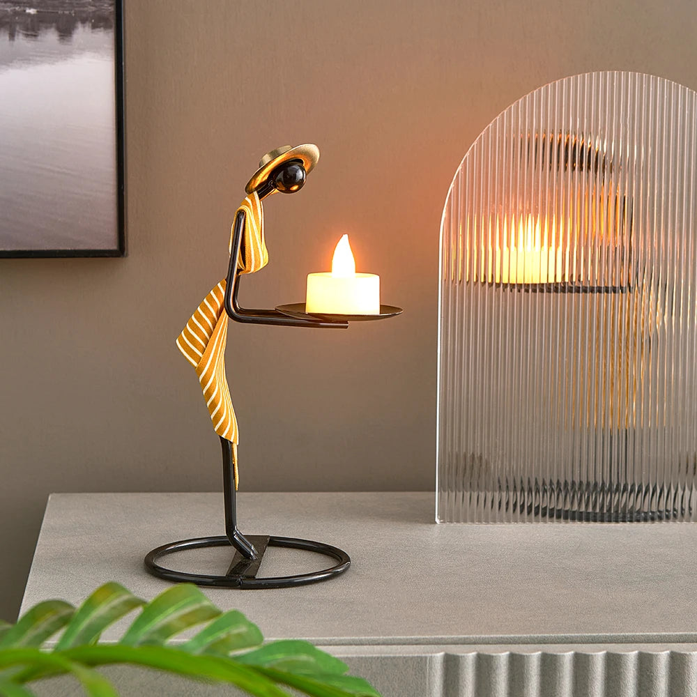 Woman Shaped Iron Candle Holder Luxury Romantic Decoration - Homevalley.co.uk