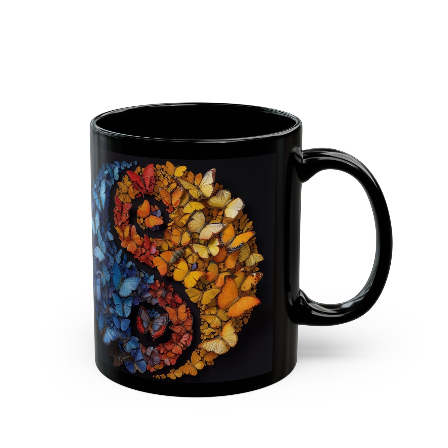 Yin and Yang Symbol Black Ceramic Coffee Mug, Team Cup, Gift for Her, Gift for Him, mother's Day, Gift Idea (11oz, 15oz) - Homevalley.co.uk