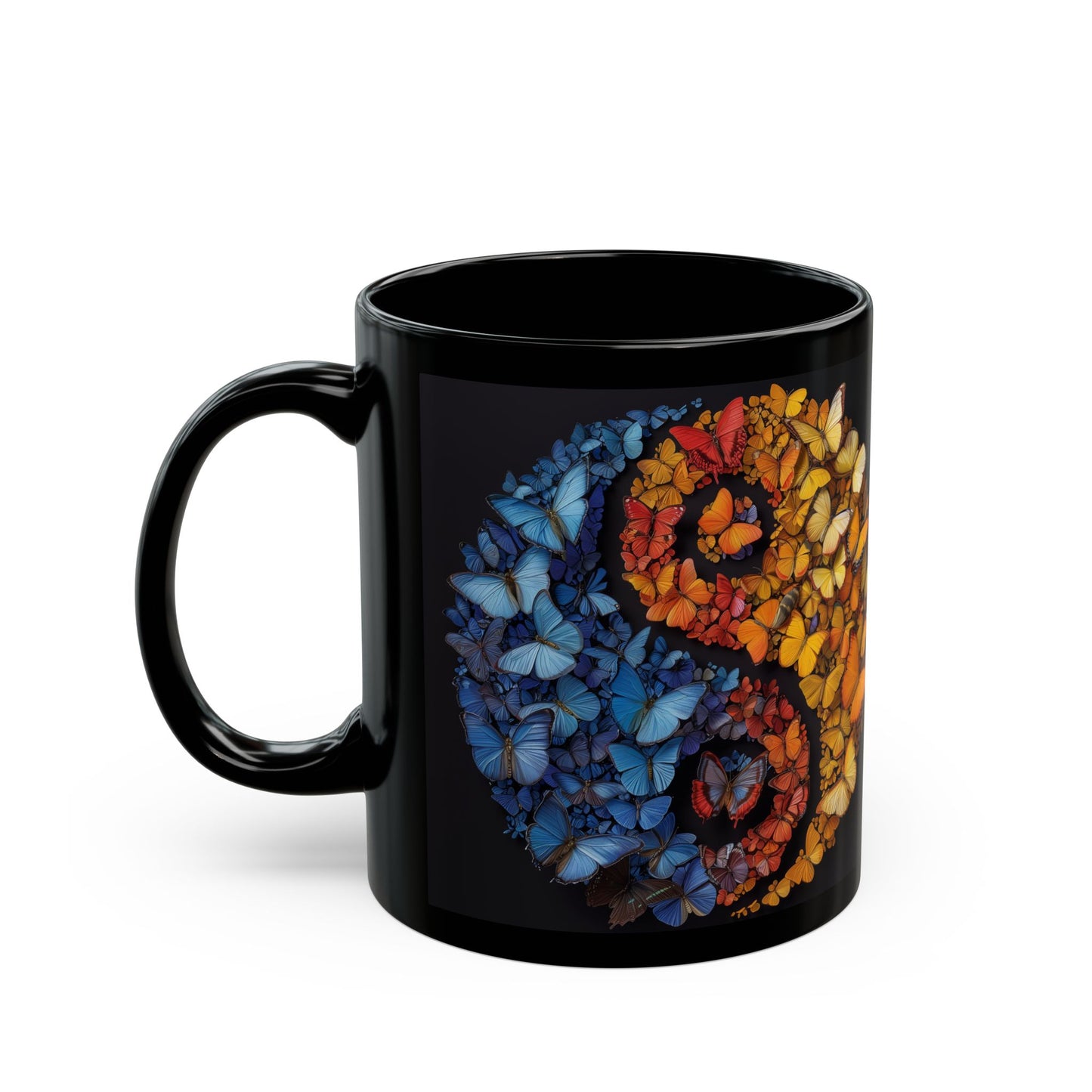 Yin and Yang Symbol Black Ceramic Coffee Mug, Team Cup, Gift for Her, Gift for Him, mother's Day, Gift Idea (11oz, 15oz) - Homevalley.co.uk