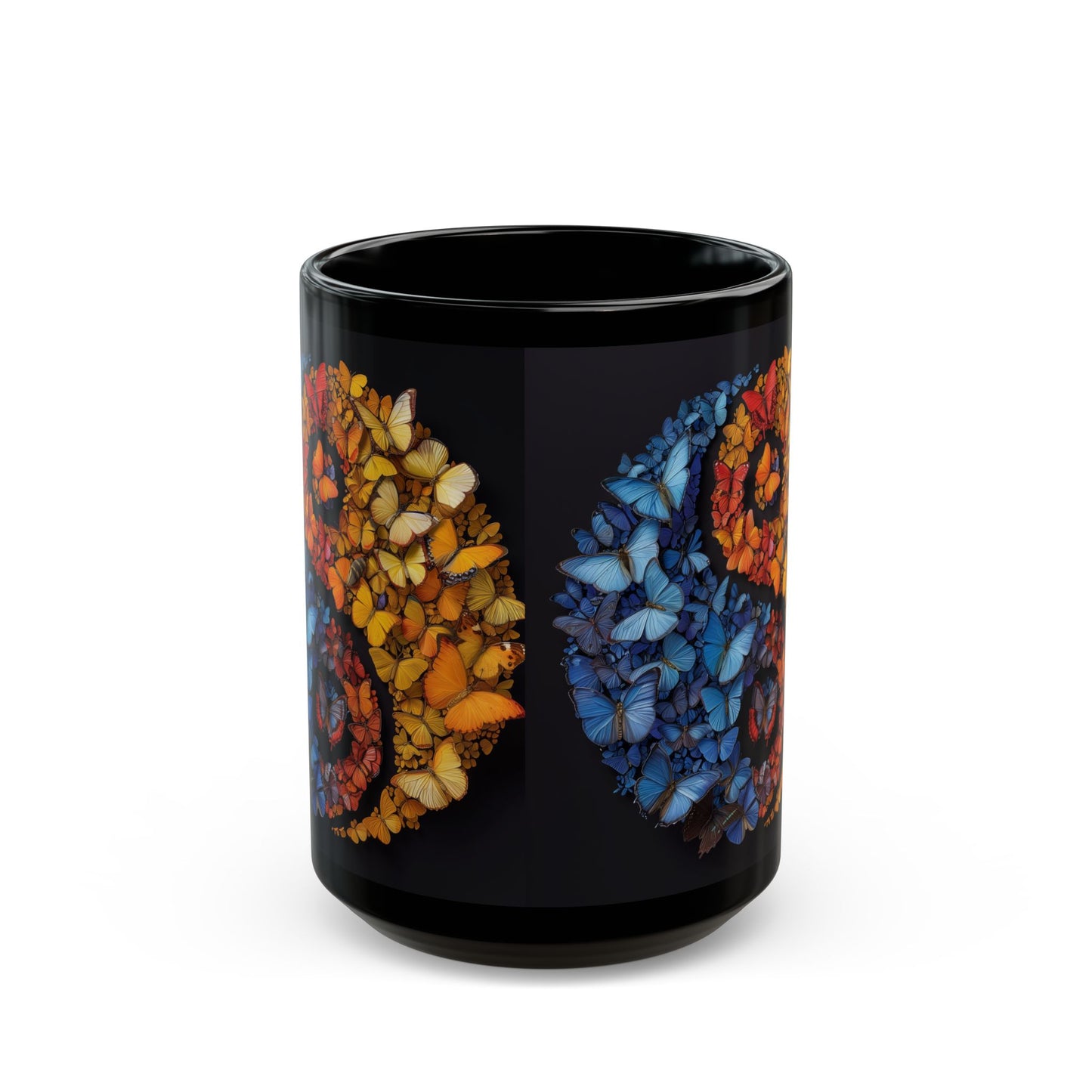 Yin and Yang Symbol Black Ceramic Coffee Mug, Team Cup, Gift for Her, Gift for Him, mother's Day, Gift Idea (11oz, 15oz) - Homevalley.co.uk