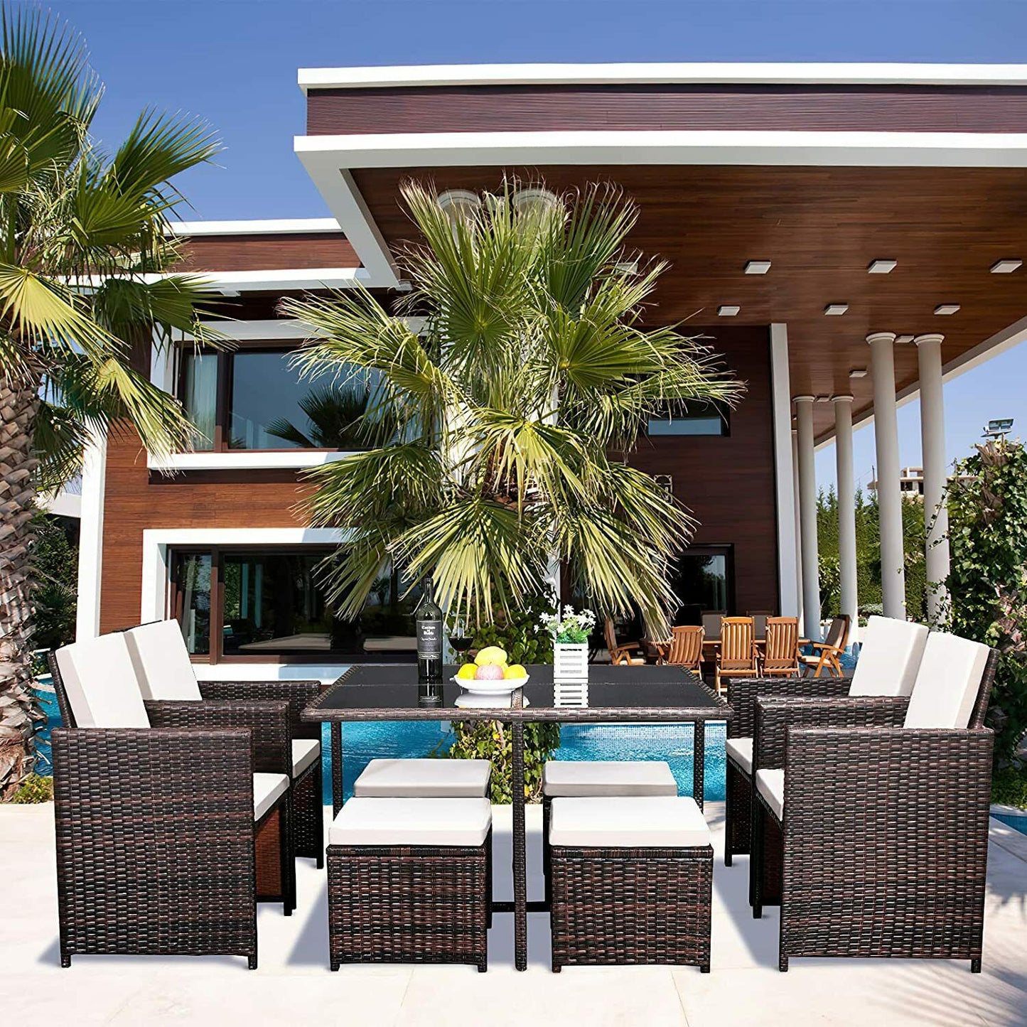 9 Piece Rattan Garden Furniture - Homevalley.co.uk