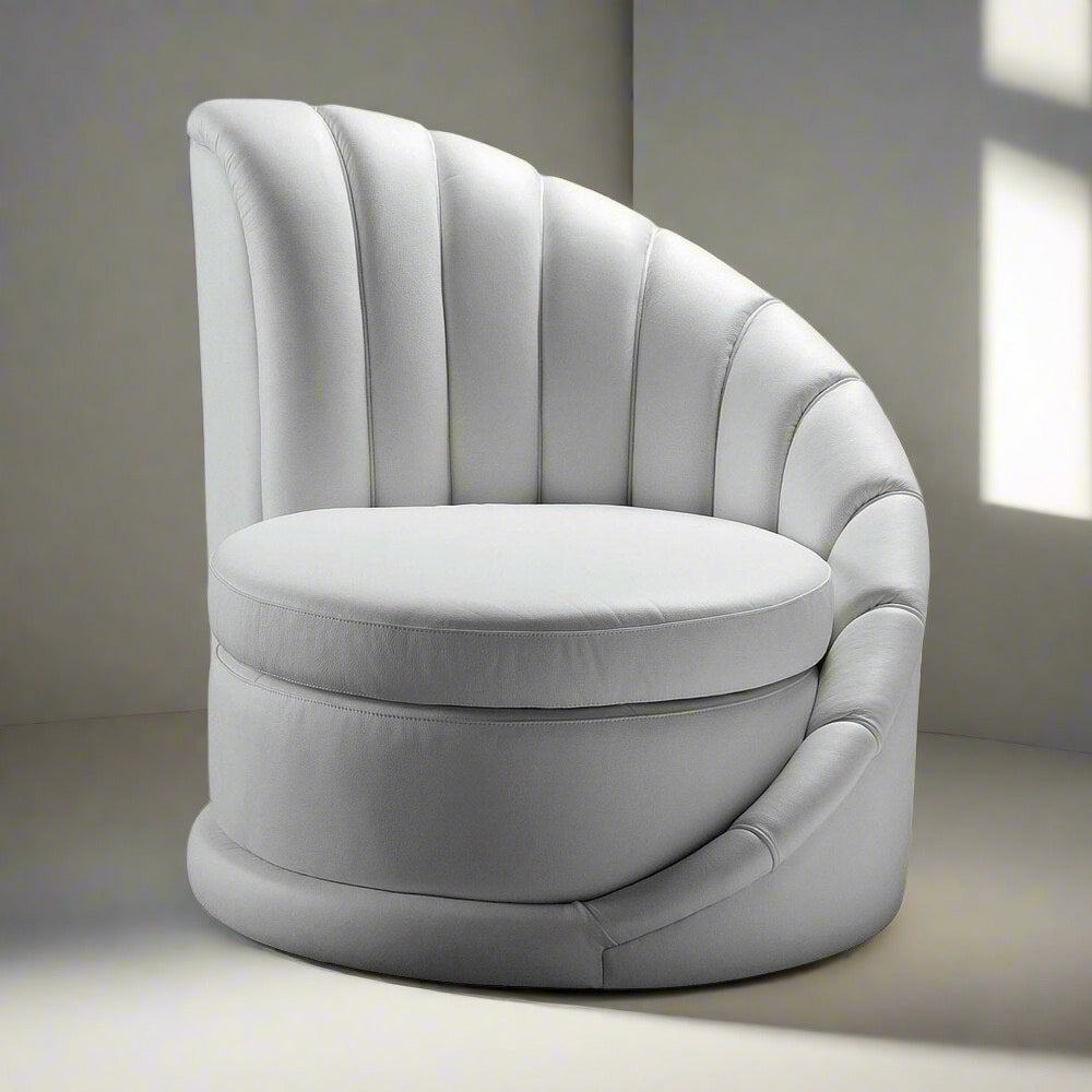Genuine Leather Stylish Modern Asymmetrical Chair - Homevalley.co.uk