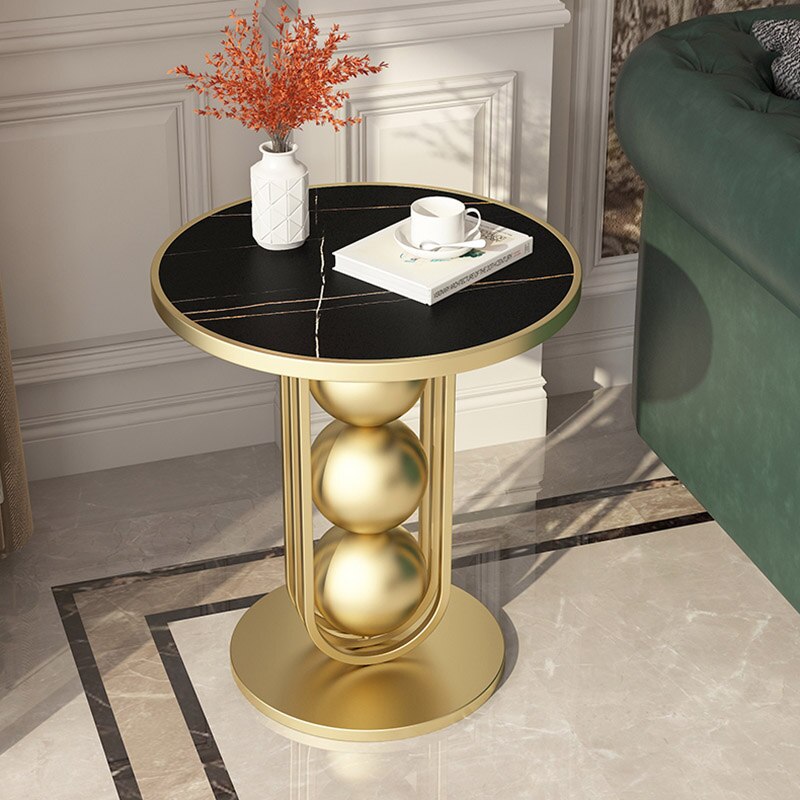 Modern Round Side Table with Marble Top - Homevalley.co.uk