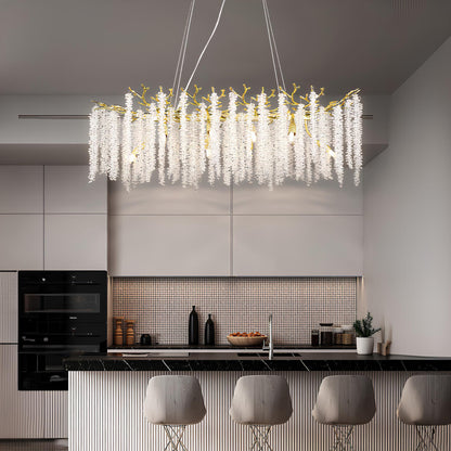 Crystal Chandelier Raindrop Hanging Pendant Lighting Fixture - Homevalley.co.uk