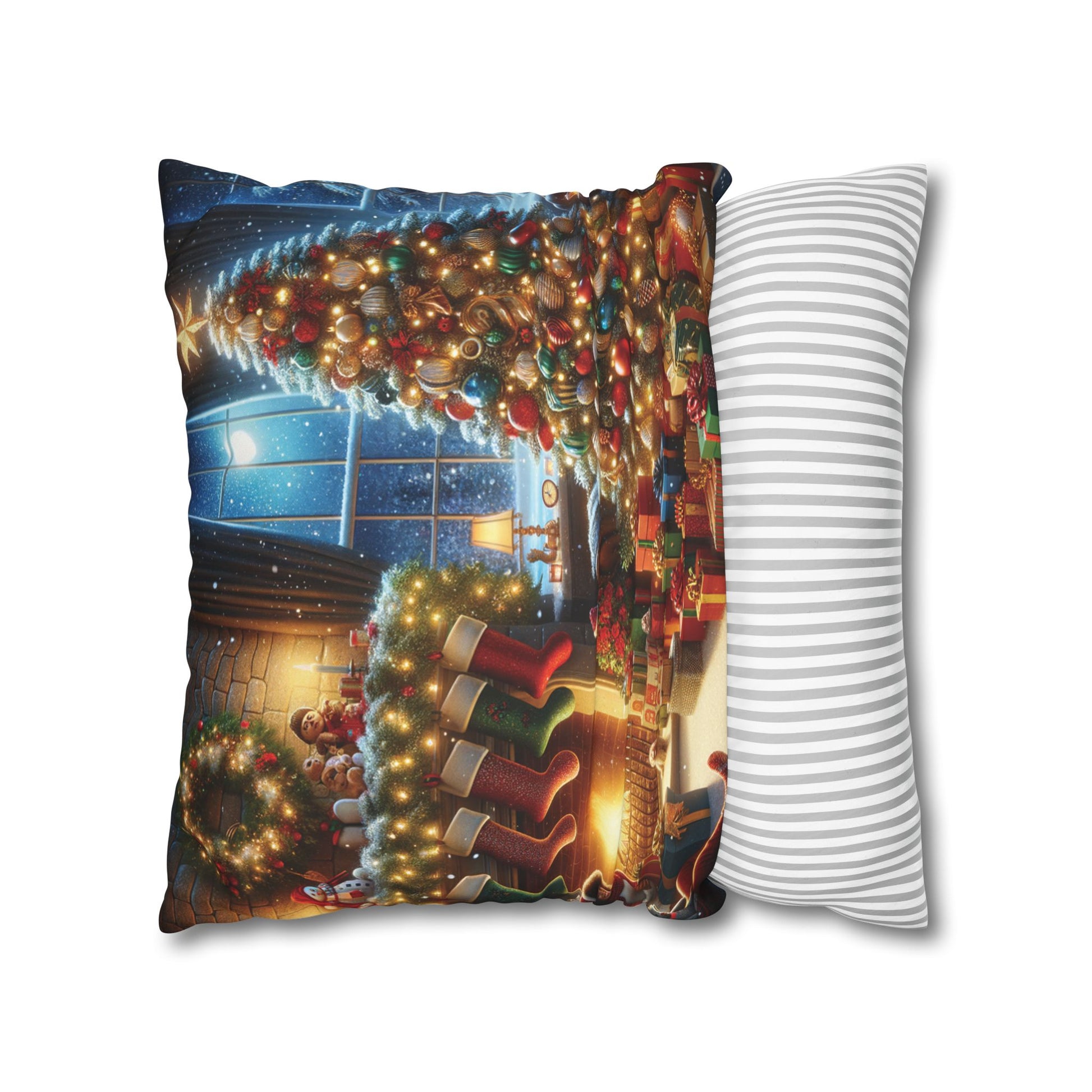 Christmas Square Pillowcase, Holiday Cushion Cover, Festive Throw Pillow, Xmas Decor, Home Decor Gift - Homevalley.co.uk