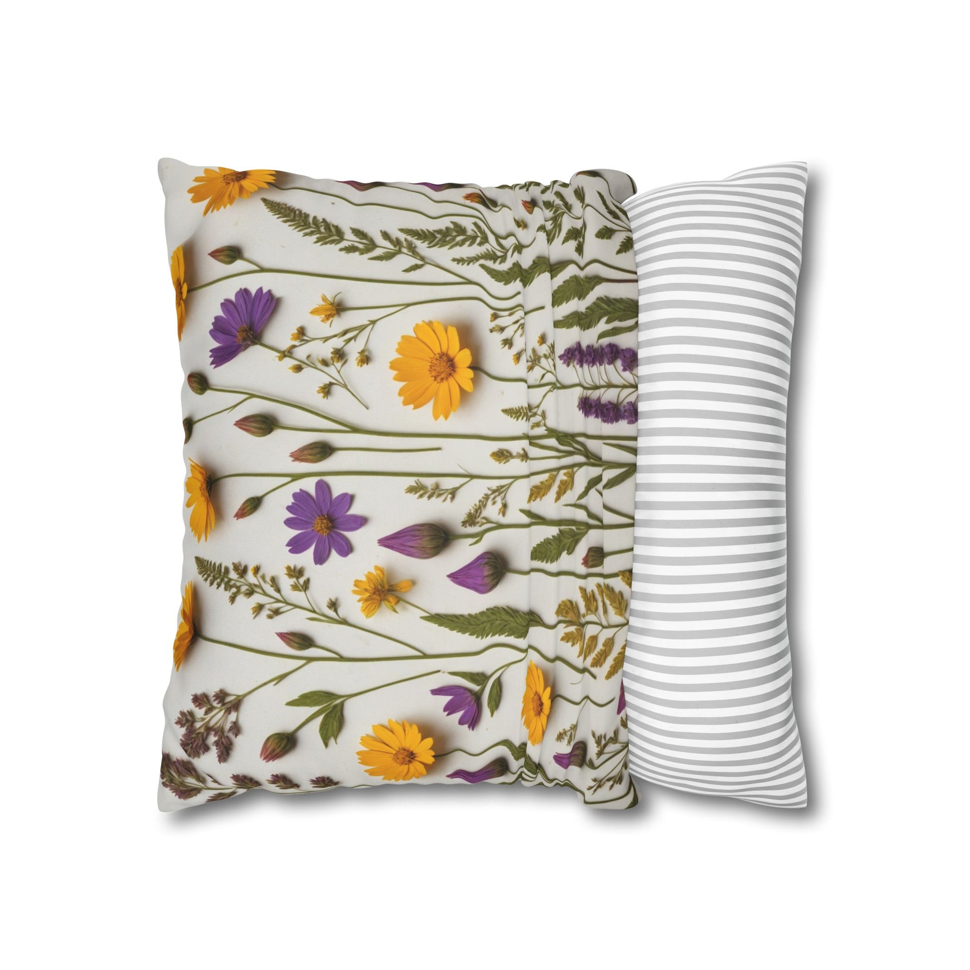 Lavender Flowers Cushion Cover,Wild Flowers Cushion Cover, Floral Pillow, Botanical Pillow - Homevalley.co.uk