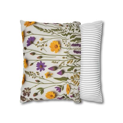 Lavender Flowers Cushion Cover,Wild Flowers Cushion Cover, Floral Pillow, Botanical Pillow - Homevalley.co.uk