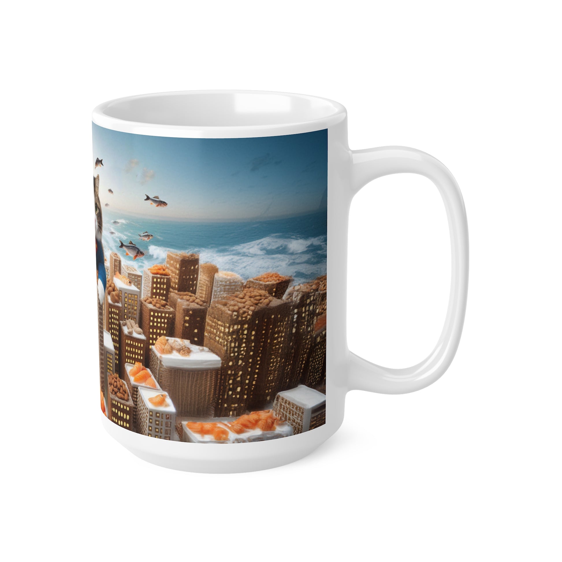 Super Man, Super Cat, Funny Cat Coffee Mug, Funny Pets Coffee Cup, 11oz, 15oz - Homevalley.co.uk
