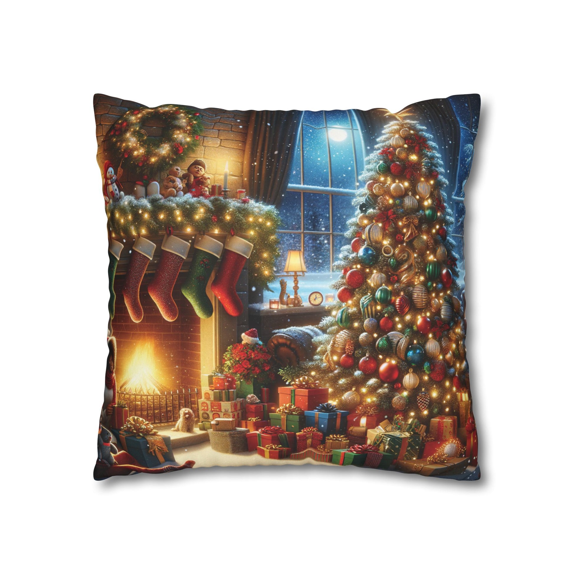 Christmas Square Pillowcase, Holiday Cushion Cover, Festive Throw Pillow, Xmas Decor, Home Decor Gift - Homevalley.co.uk