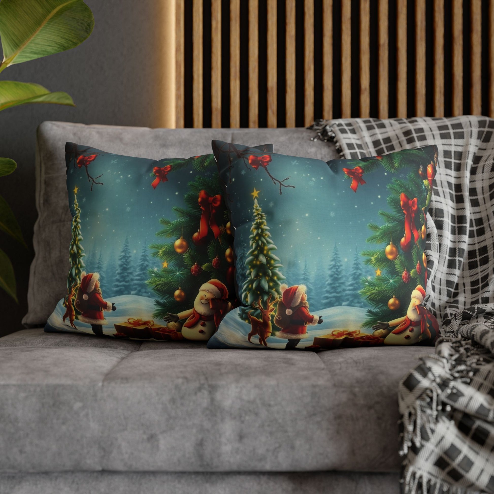 Christmas Square Pillowcase, Holiday Cushion Cover, Festive Throw Pillow, Xmas Decor, Home Decor Gift - Homevalley.co.uk