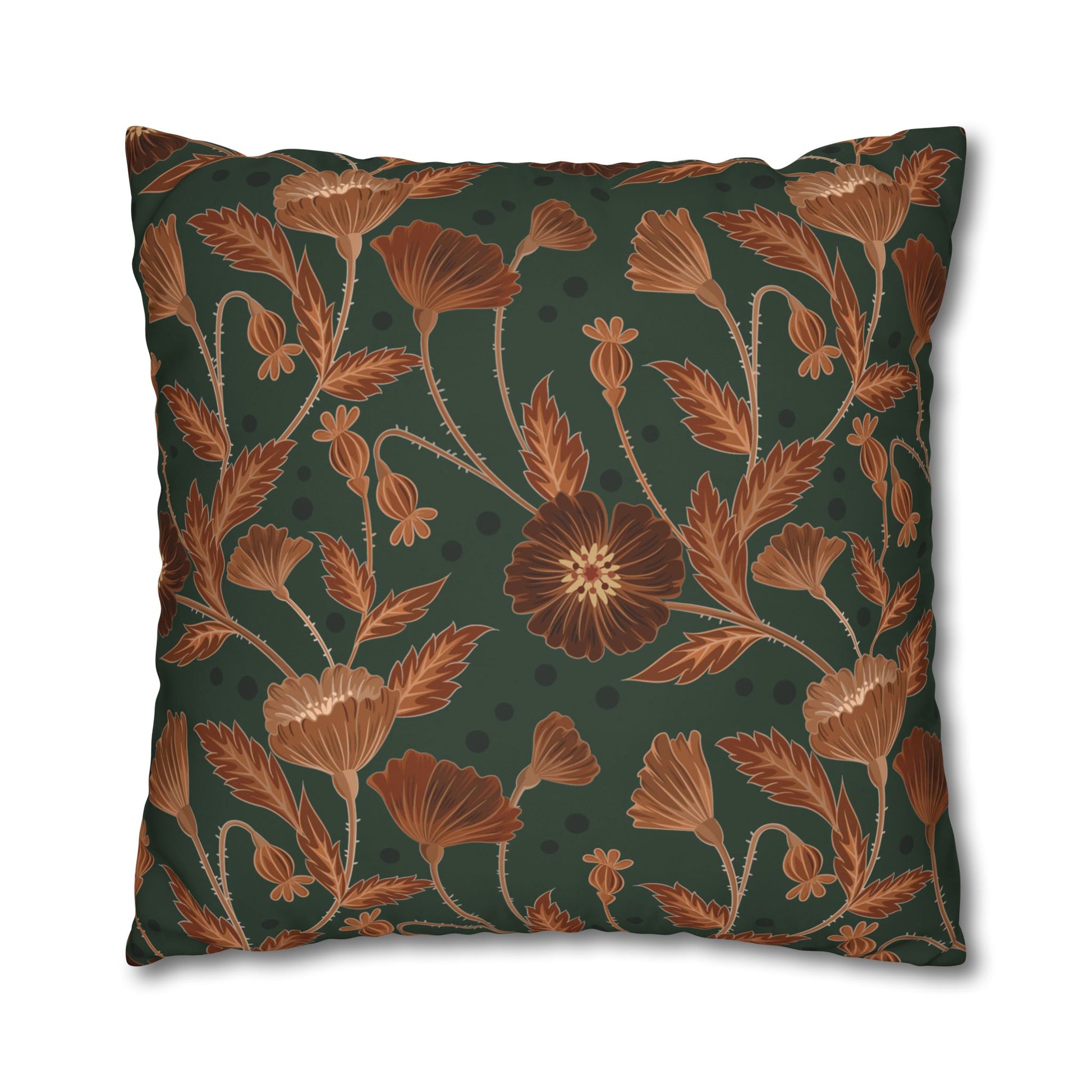 Seamise Cat Cushion Cover, Flowers Cushion Cover, Floral Pillow, Botanical Pillow, Animal Lovers - Homevalley.co.uk