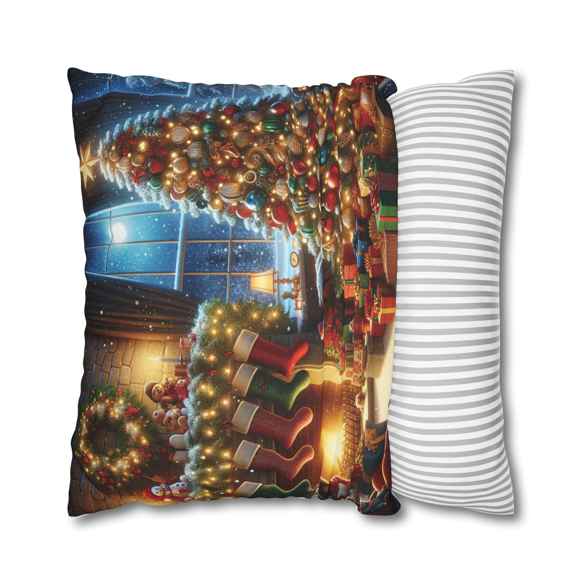 Christmas Square Pillowcase, Holiday Cushion Cover, Festive Throw Pillow, Xmas Decor, Home Decor Gift - Homevalley.co.uk