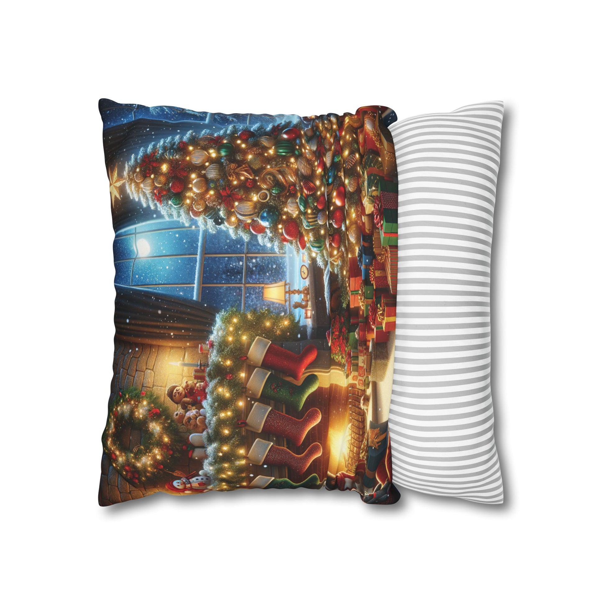 Christmas Square Pillowcase, Holiday Cushion Cover, Festive Throw Pillow, Xmas Decor, Home Decor Gift - Homevalley.co.uk