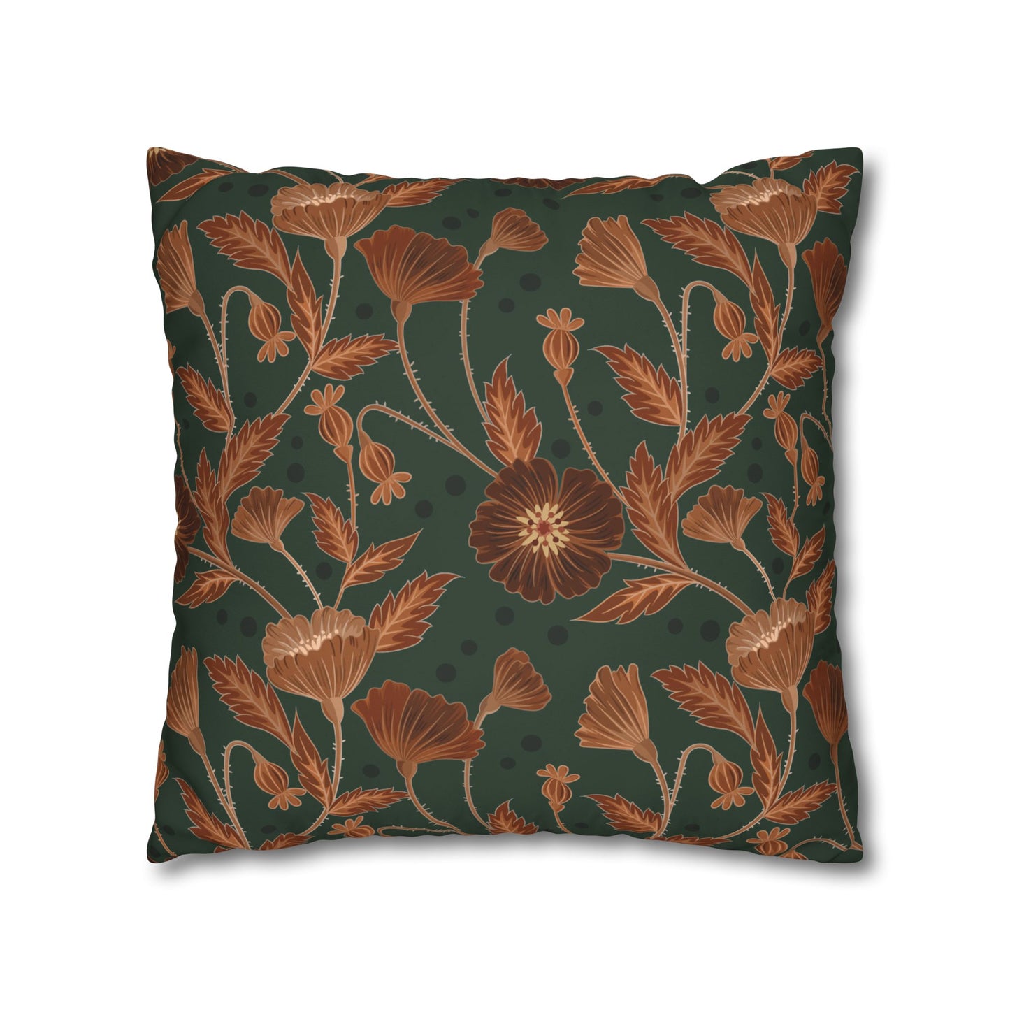 Seamise Cat Cushion Cover, Flowers Cushion Cover, Floral Pillow, Botanical Pillow, Animal Lovers - Homevalley.co.uk