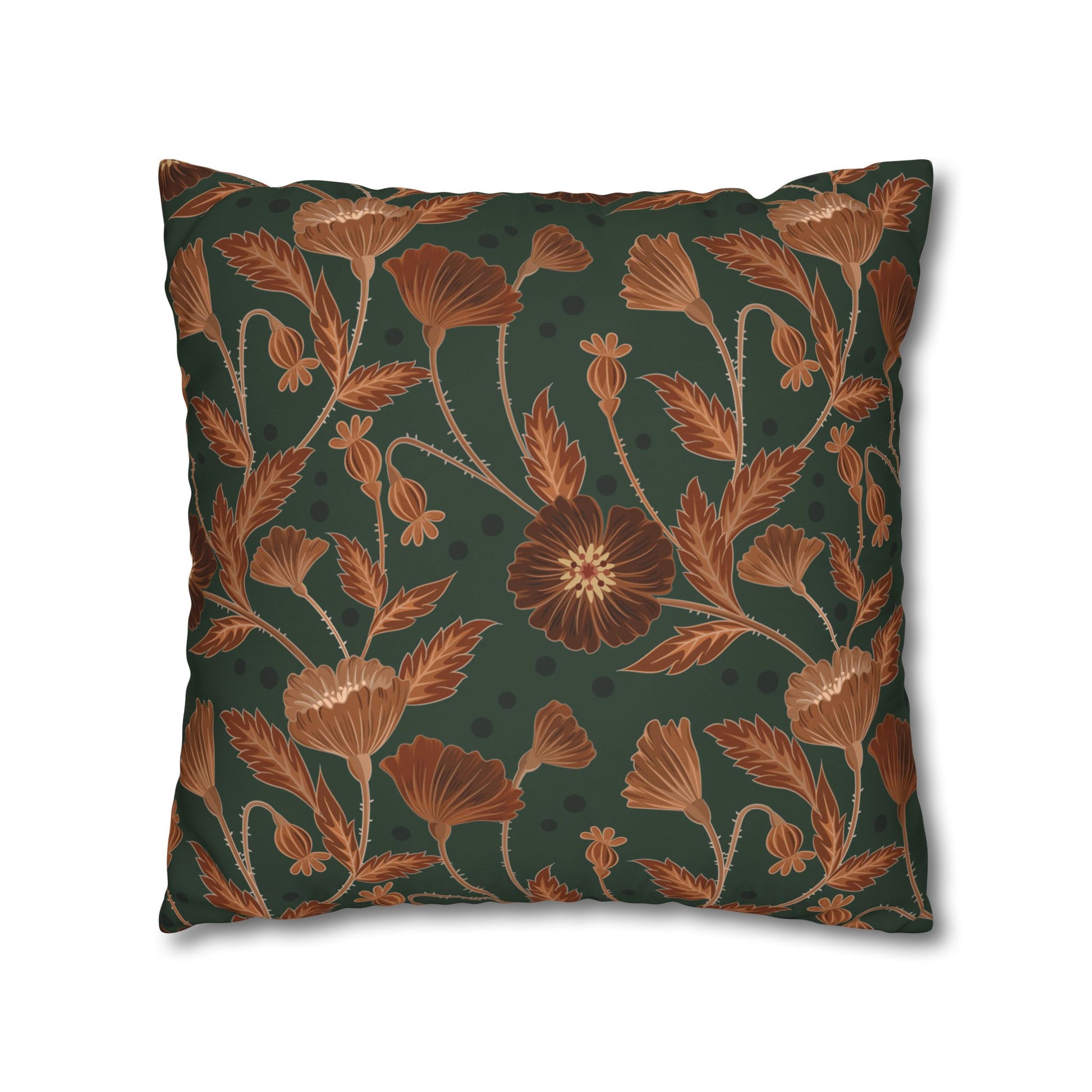 Seamise Cat Cushion Cover, Flowers Cushion Cover, Floral Pillow, Botanical Pillow, Animal Lovers - Homevalley.co.uk