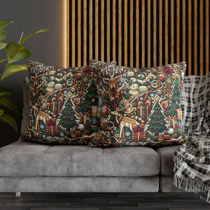 Christmas Square Pillowcase, Holiday Cushion Cover, Festive Throw Pillow, Xmas Decor, Home Decor Gift - Homevalley.co.uk