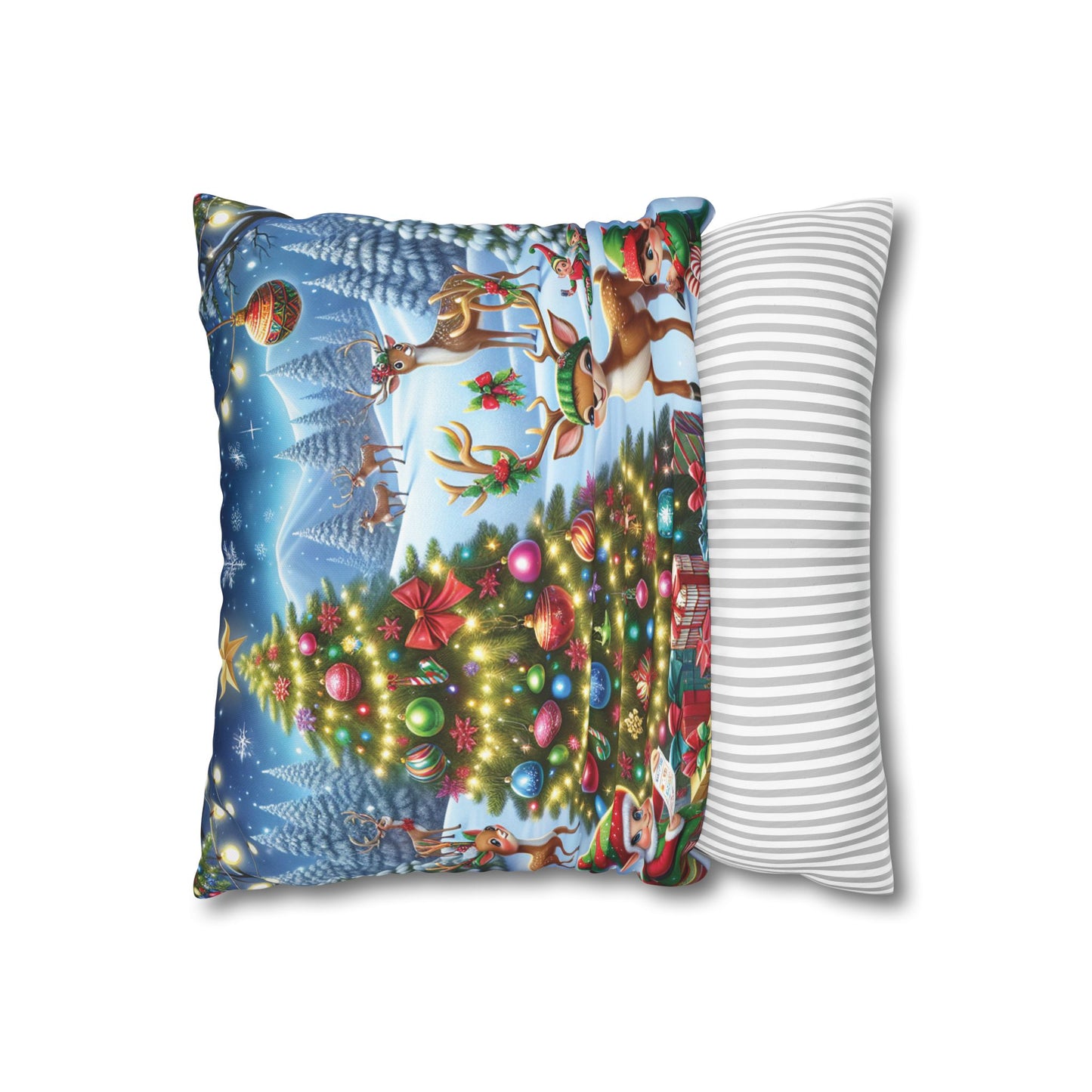Christmas Square Pillowcase, Holiday Cushion Cover, Festive Throw Pillow, Xmas Decor, Home Decor Gift - Homevalley.co.uk