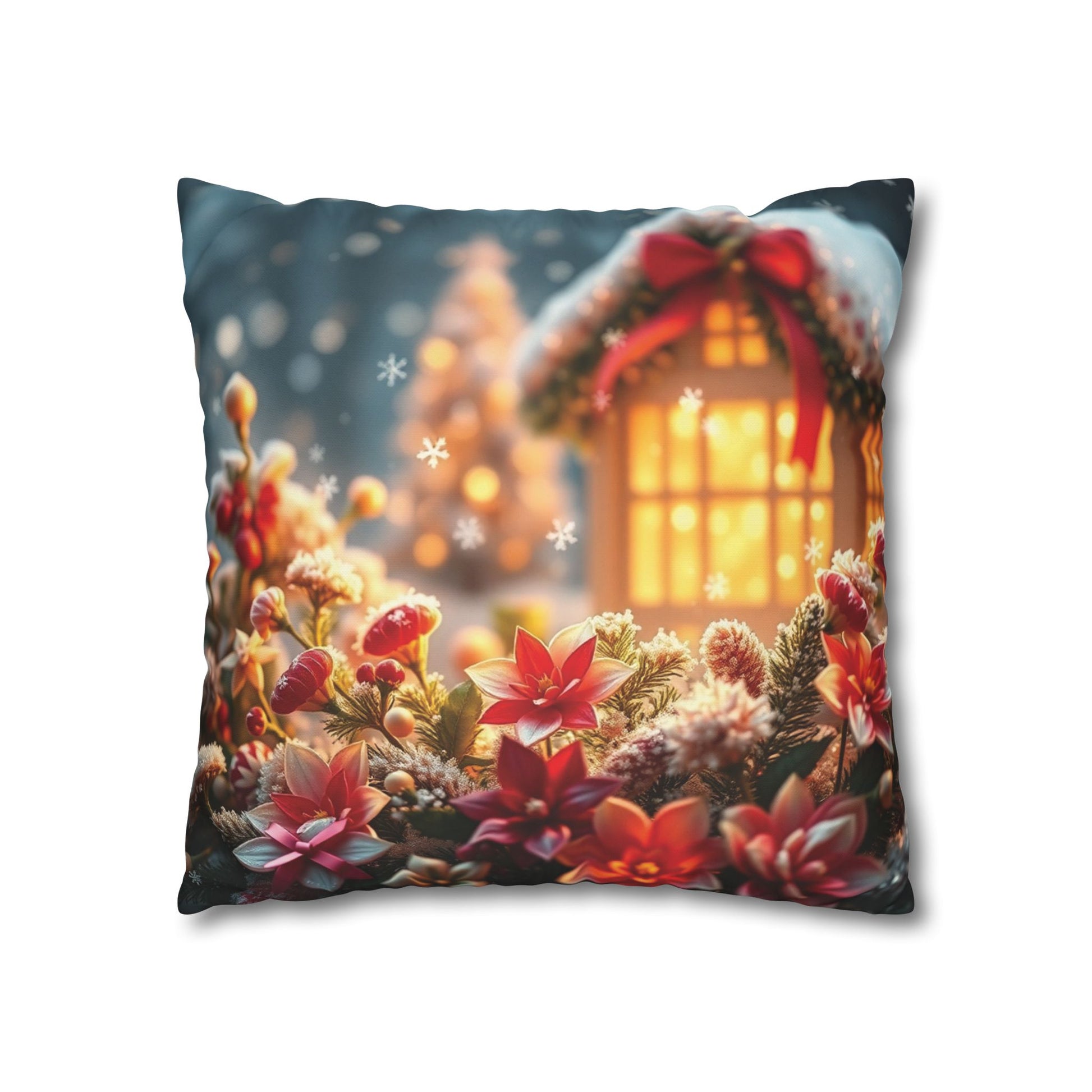 Christmas Square Pillowcase, Holiday Cushion Cover, Festive Throw Pillow, Xmas Decor, Home Decor Gift - Homevalley.co.uk