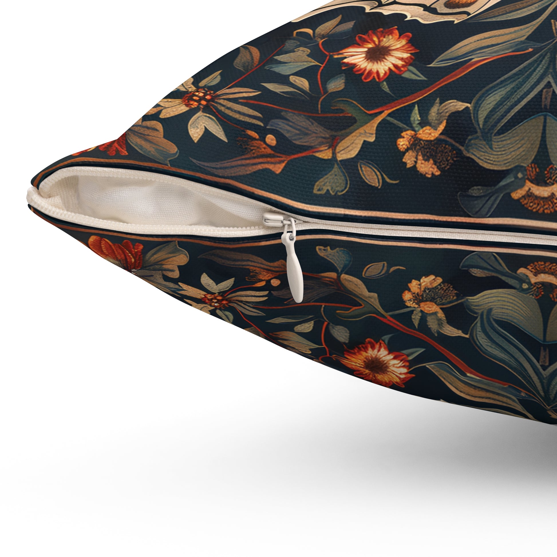 Butterfly Design Square Pillow, Butterflies and Flowers, insert included - Homevalley.co.uk