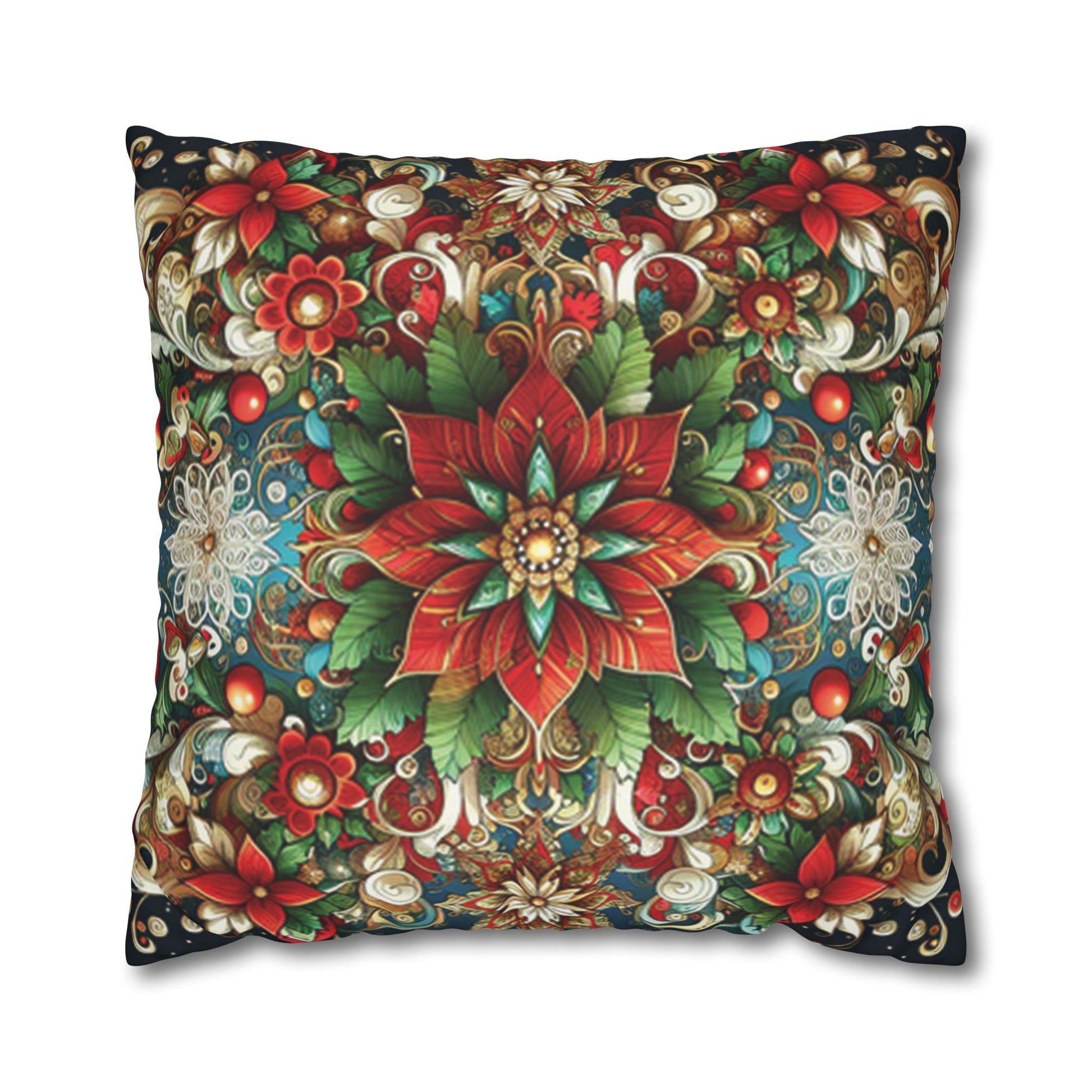 Christmas Square Pillowcase, Holiday Cushion Cover, Festive Throw Pillow, Xmas Decor, Home Decor Gift - Homevalley.co.uk