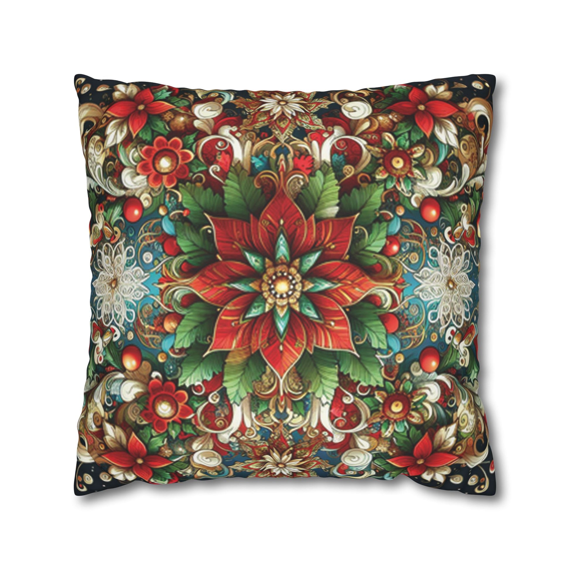 Christmas Square Pillowcase, Holiday Cushion Cover, Festive Throw Pillow, Xmas Decor, Home Decor Gift - Homevalley.co.uk