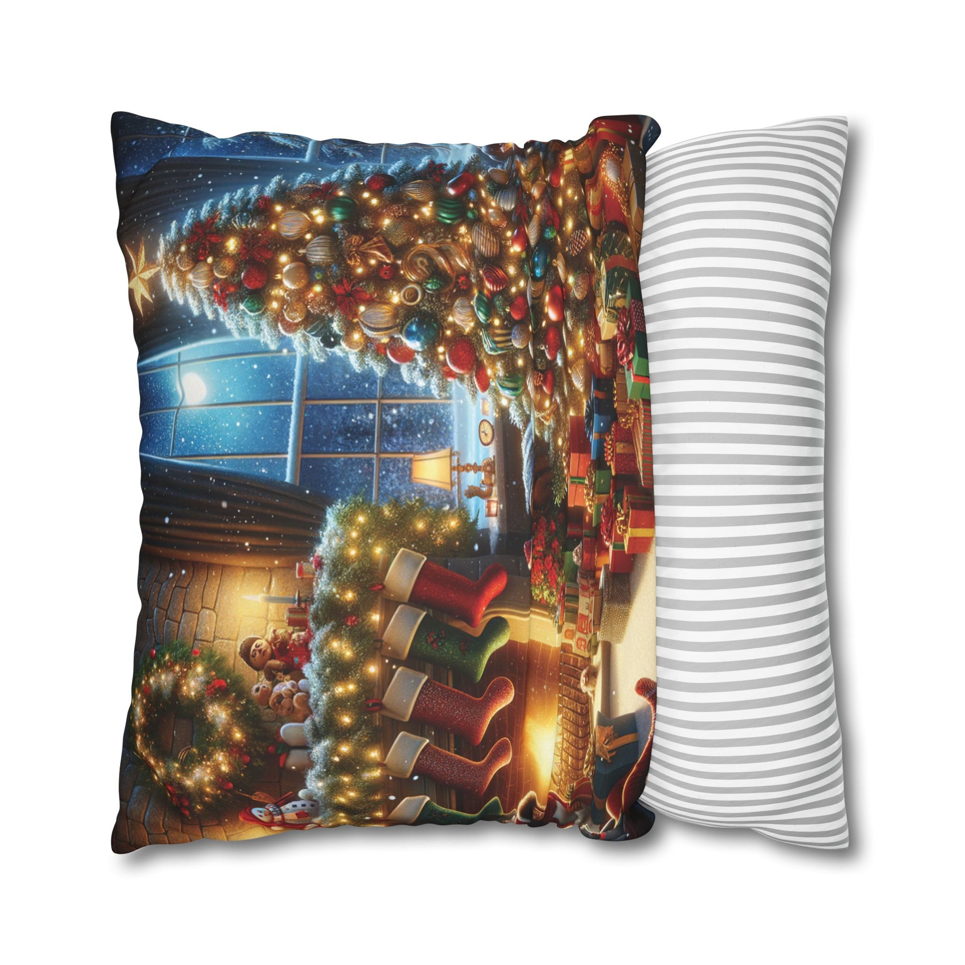 Christmas Square Pillowcase, Holiday Cushion Cover, Festive Throw Pillow, Xmas Decor, Home Decor Gift - Homevalley.co.uk