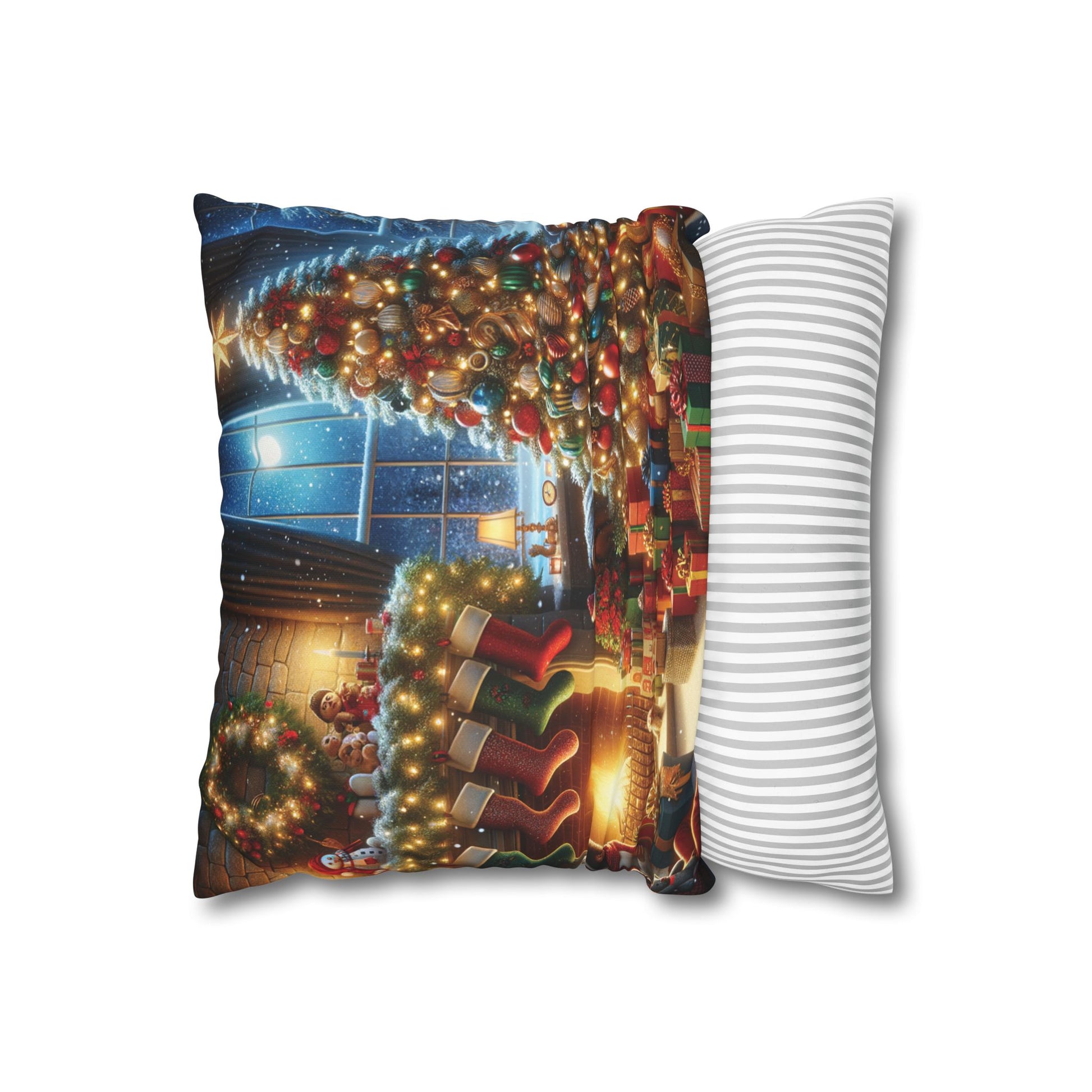 Christmas Square Pillowcase, Holiday Cushion Cover, Festive Throw Pillow, Xmas Decor, Home Decor Gift - Homevalley.co.uk