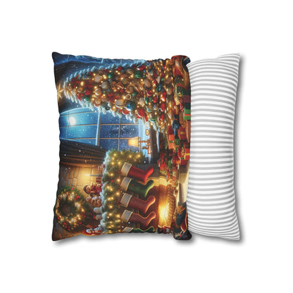 Christmas Square Pillowcase, Holiday Cushion Cover, Festive Throw Pillow, Xmas Decor, Home Decor Gift - Homevalley.co.uk