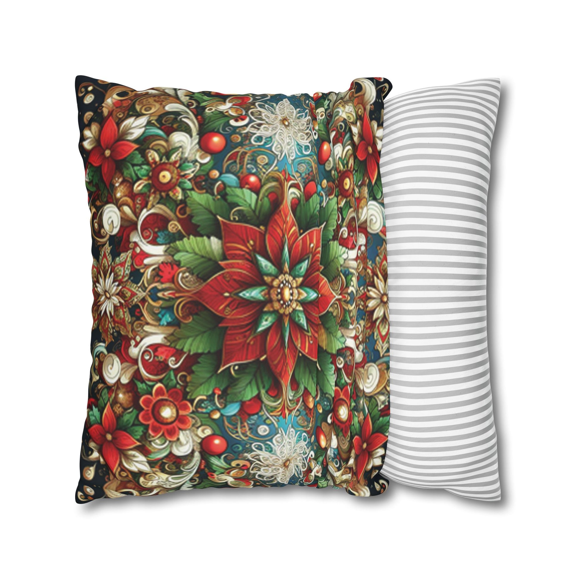 Christmas Square Pillowcase, Holiday Cushion Cover, Festive Throw Pillow, Xmas Decor, Home Decor Gift - Homevalley.co.uk