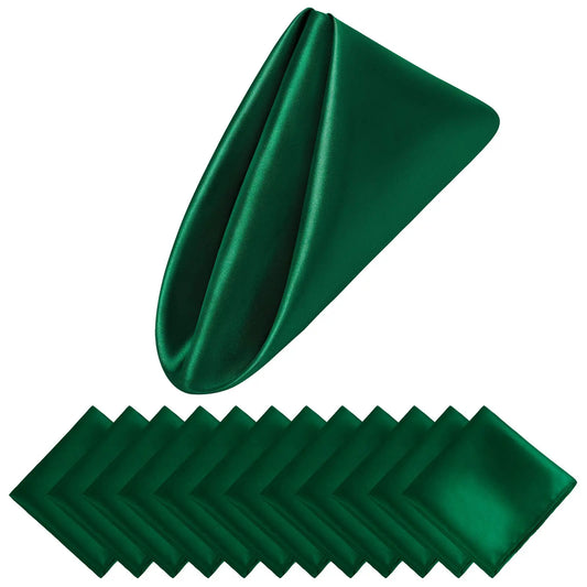 12PCS Christmas Wedding Satin Napkins Soft Table Decoration, 30x30cm - Homevalley.co.uk