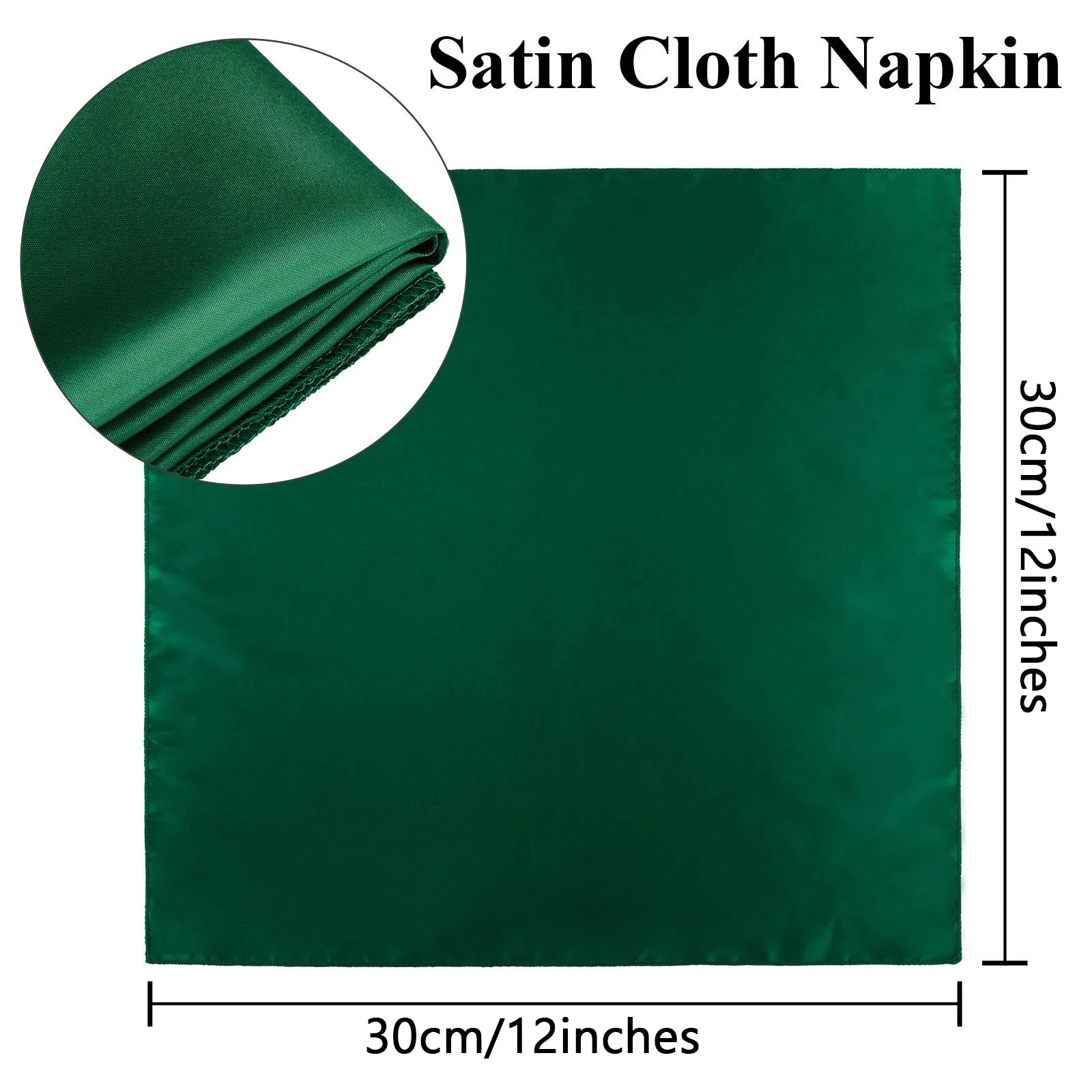 12PCS Christmas Wedding Satin Napkins Soft Table Decoration, 30x30cm - Homevalley.co.uk