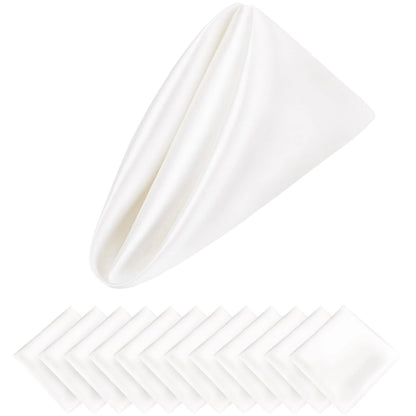 12PCS Christmas Wedding Satin Napkins Soft Table Decoration, 30x30cm - Homevalley.co.uk